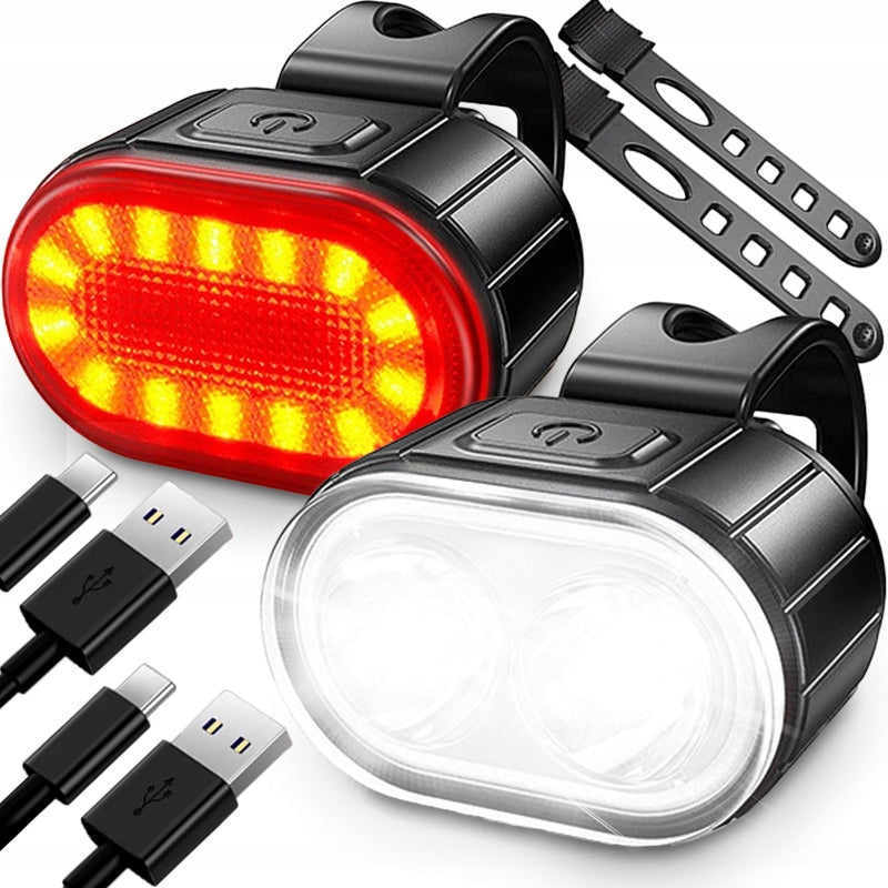 BICYCLE LIGHT LED LIGHT SET FRONT AND REAR FOR BATTERY BIKE STRONG