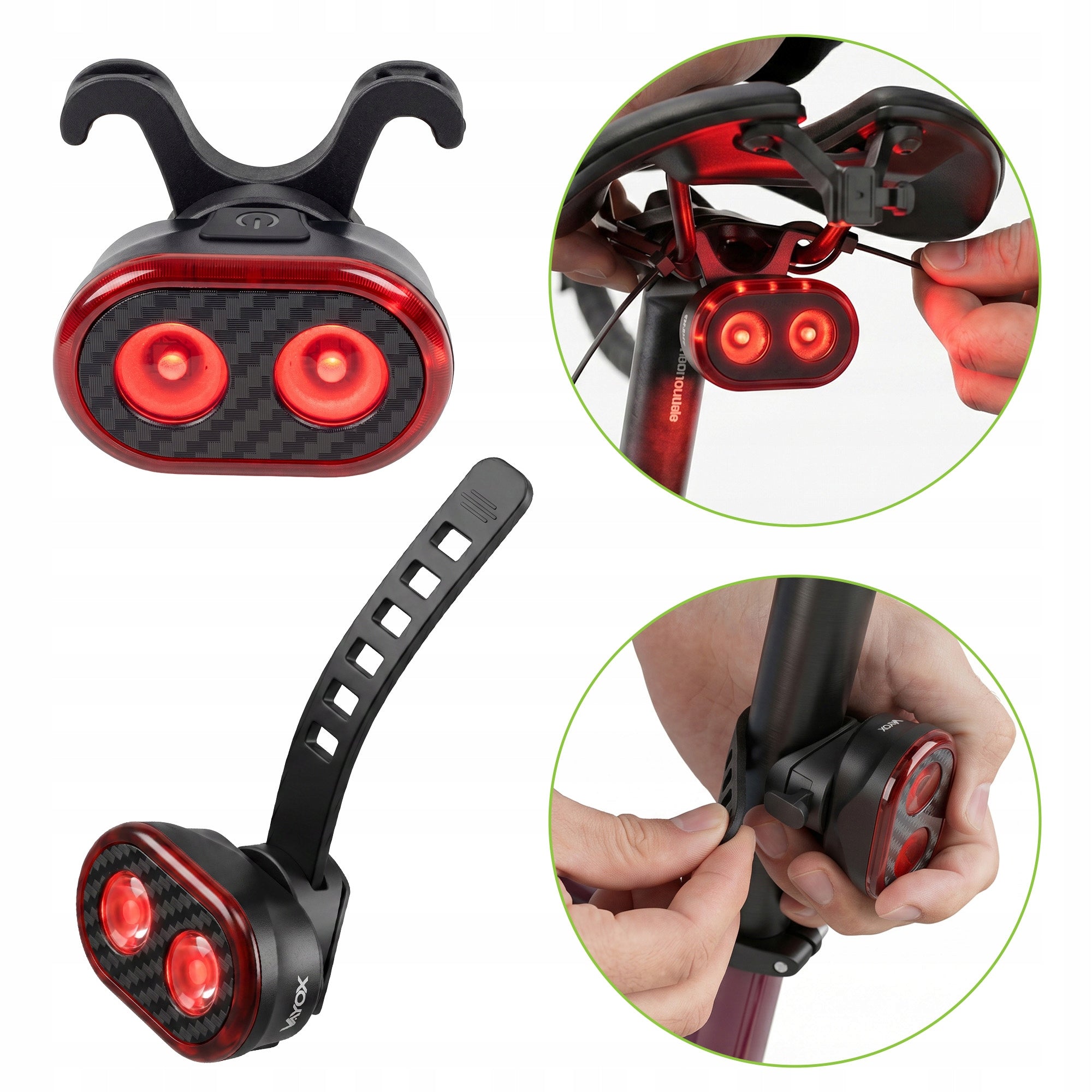BICYCLE LIGHT LED REAR USB BACK RECHARGEABLE WATERPROOF LIGHT VAYOX Manufacturer code Oświetlenie rowerowe na tył akumulatorowe