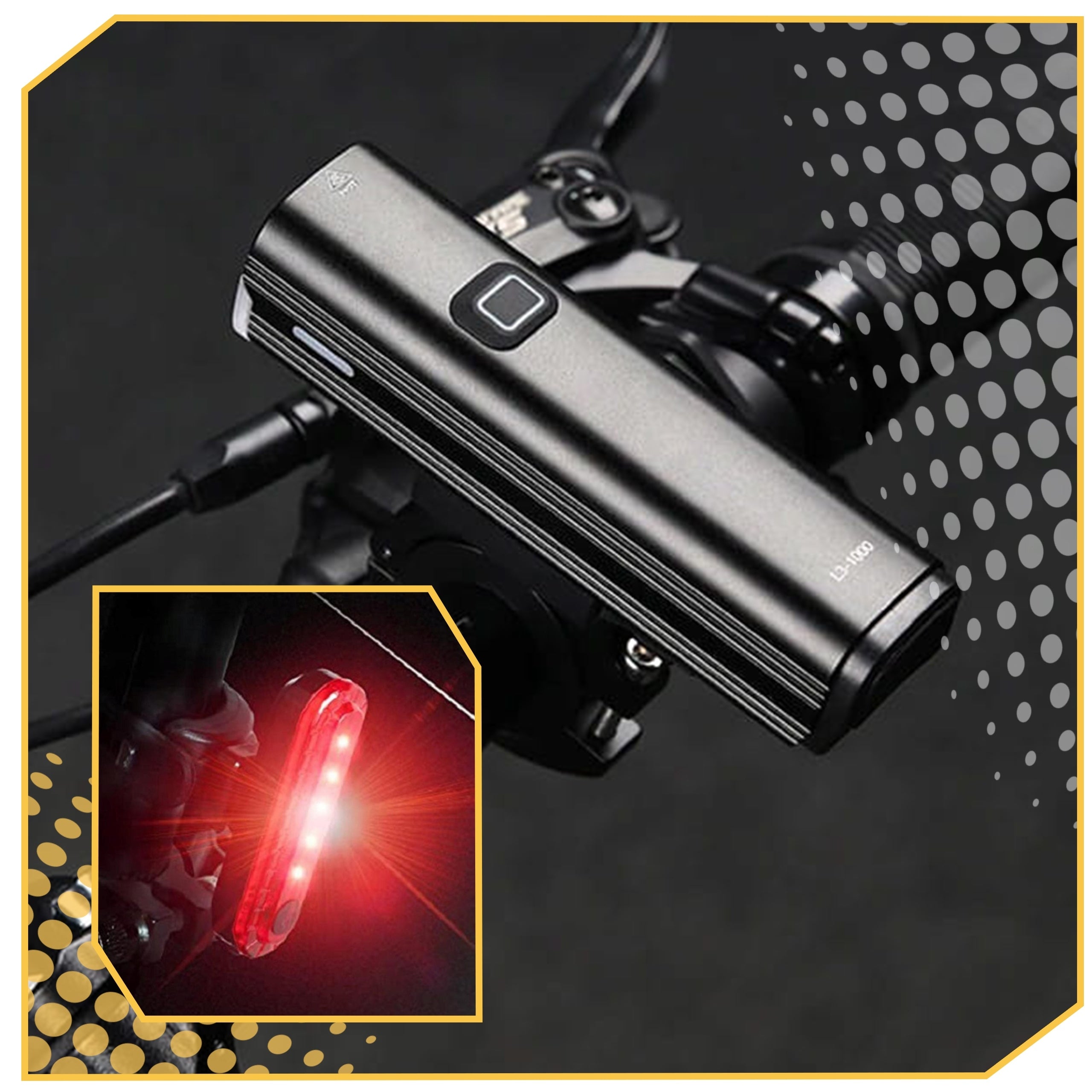 BICYCLE LIGHT LED REAR USB FRONT STRONG REAR BIKE SET Manufacturer code MOCNA LAMPKA ROWEROWA PRZÓD I TYŁ USB