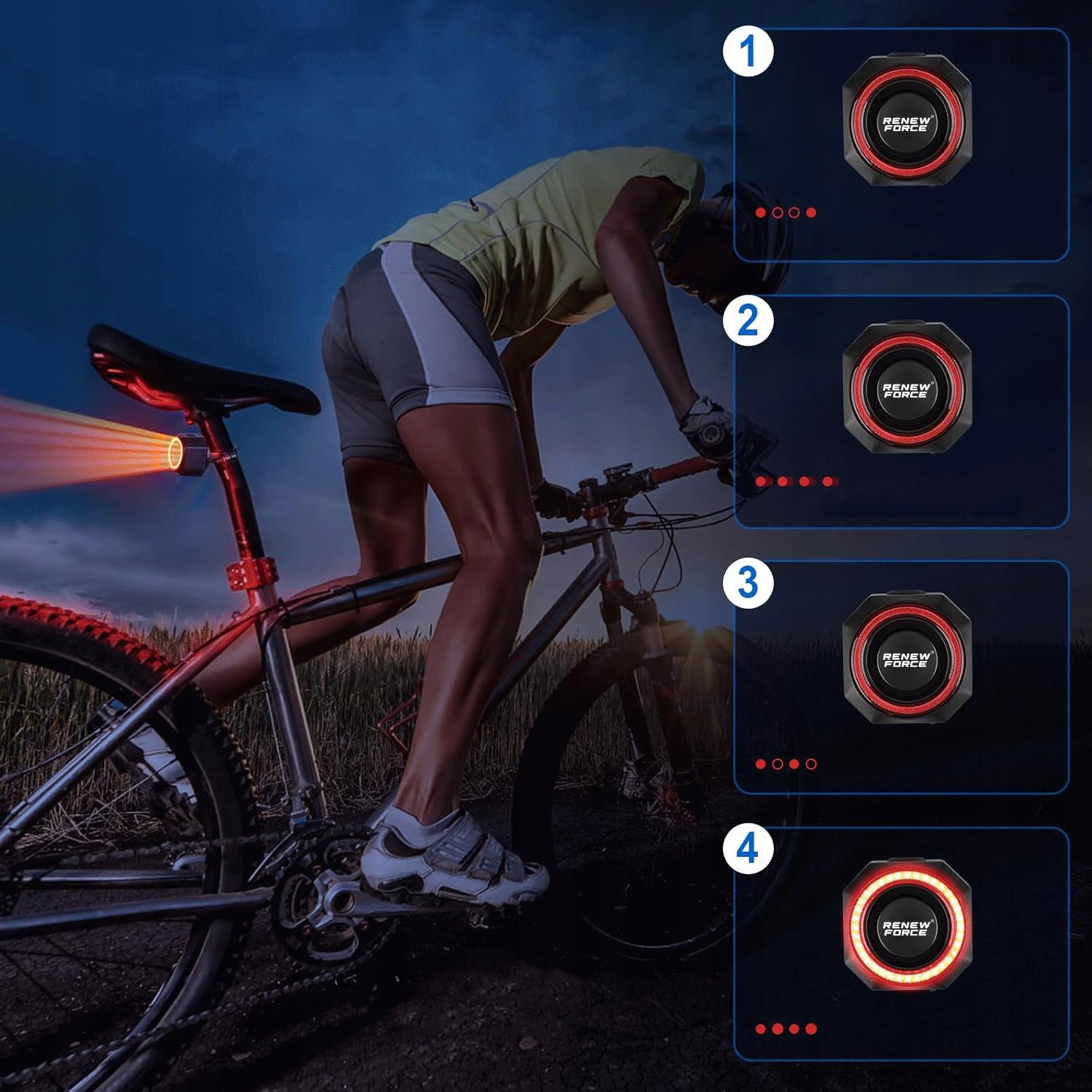 BICYCLE LIGHT REAR BICYCLE ALARM ANTI-THEFT Waterproof IP65 SOS Manufacturer code GŁOŚNY ALARM ROWEROWY BATERIE BEZPRZEWODOWY
