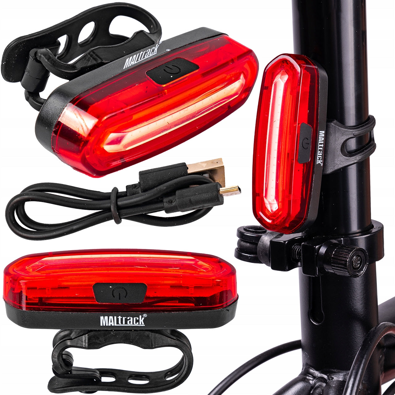 BICYCLE LIGHT REAR LED CABLE USB 120lm RECHARGEABLE 650 ROTATION 360 DEGREE Kind rear-facing