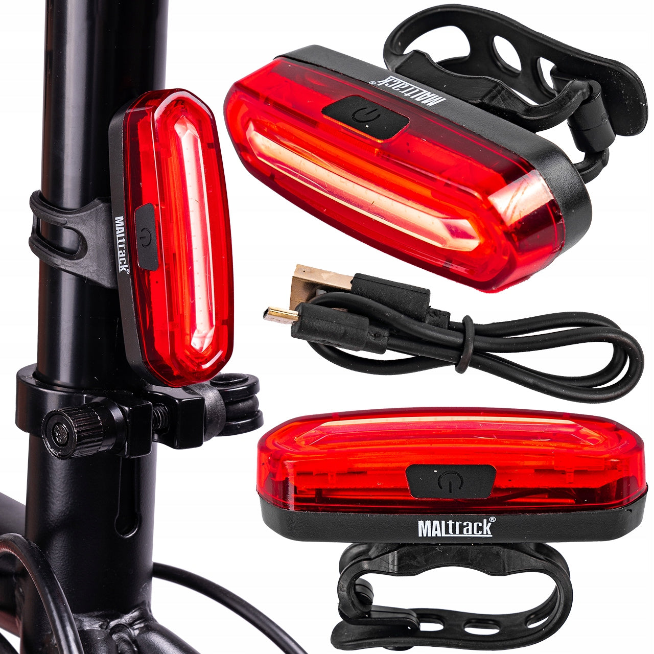 BICYCLE LIGHT REAR LED CABLE USB 120lm RECHARGEABLE 650 ROTATION 360 DEGREE