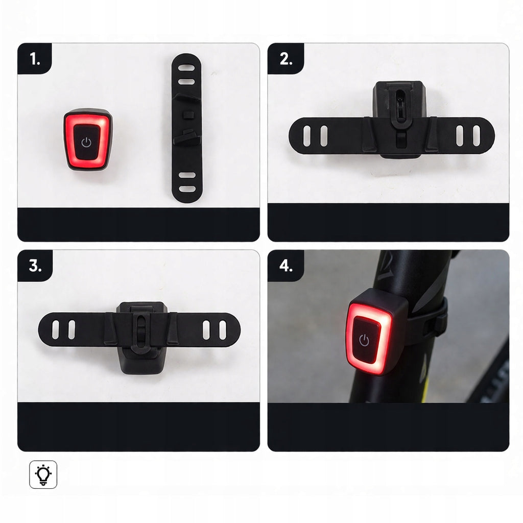 BICYCLE LIGHT REAR USB LED LIGHT RECHARGEABLE POWERFUL UP TO 56 HOURS Brand LERTZ