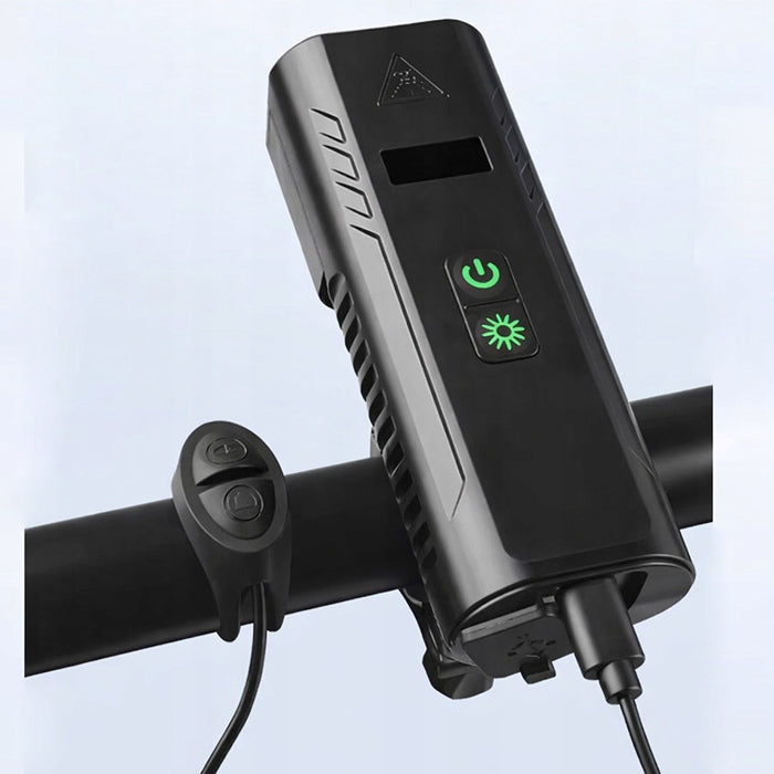 BICYCLE LIGHT SET FRONT REAR 1000 LM WITH HORN 100dB USB-C 4xT6 LED Manufacturer code Lampka rowerowa led Z KLAKSONEM przód tył