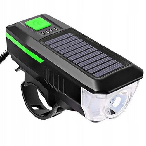 BICYCLE LIGHT SOLAR LED USB HORN BELL EAN (GTIN) 5907771303581