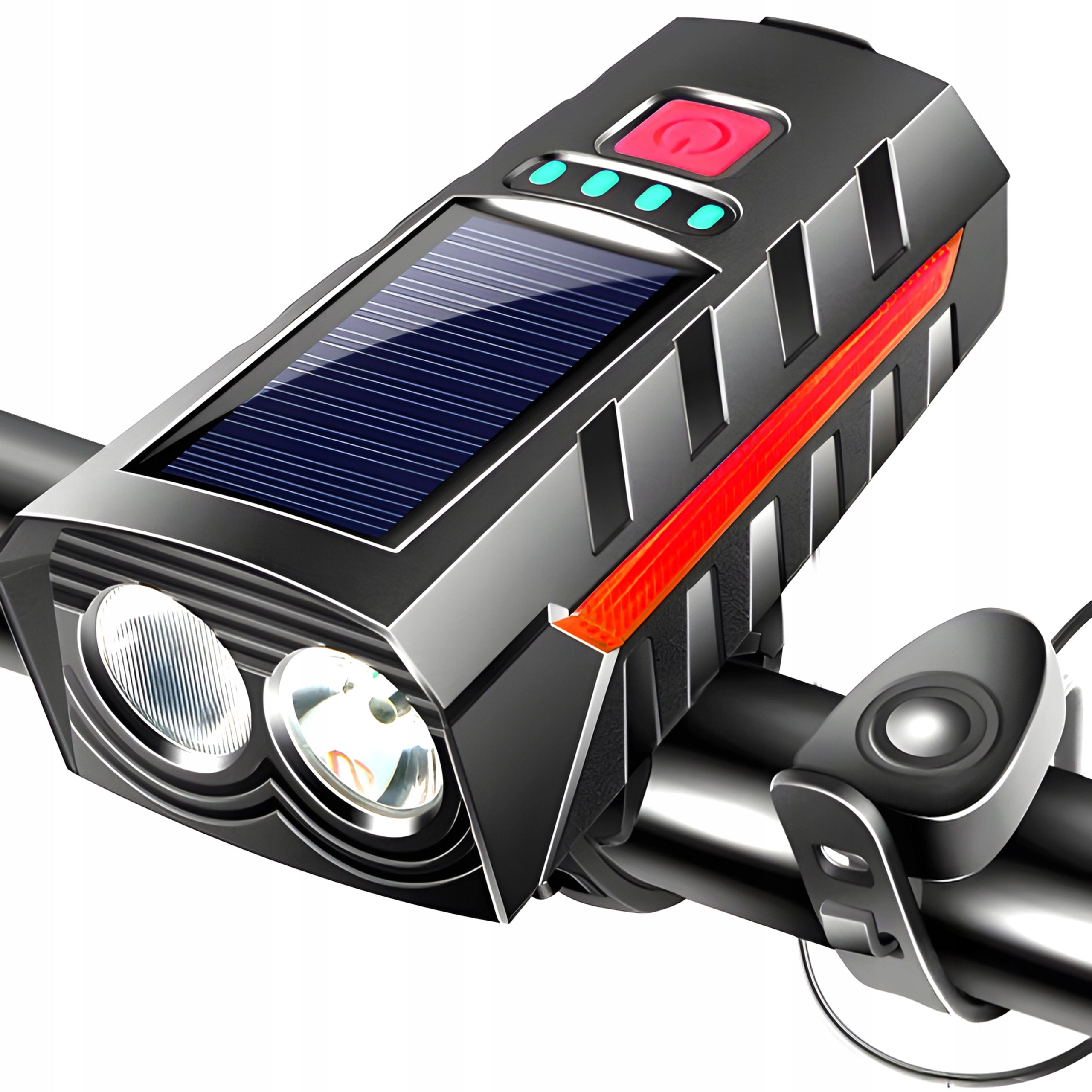 BICYCLE LIGHT SOLAR LIGHT FRONT REAR LED FOR BICYCLE HANDLEBAR + HORN Manufacturer code ER1034