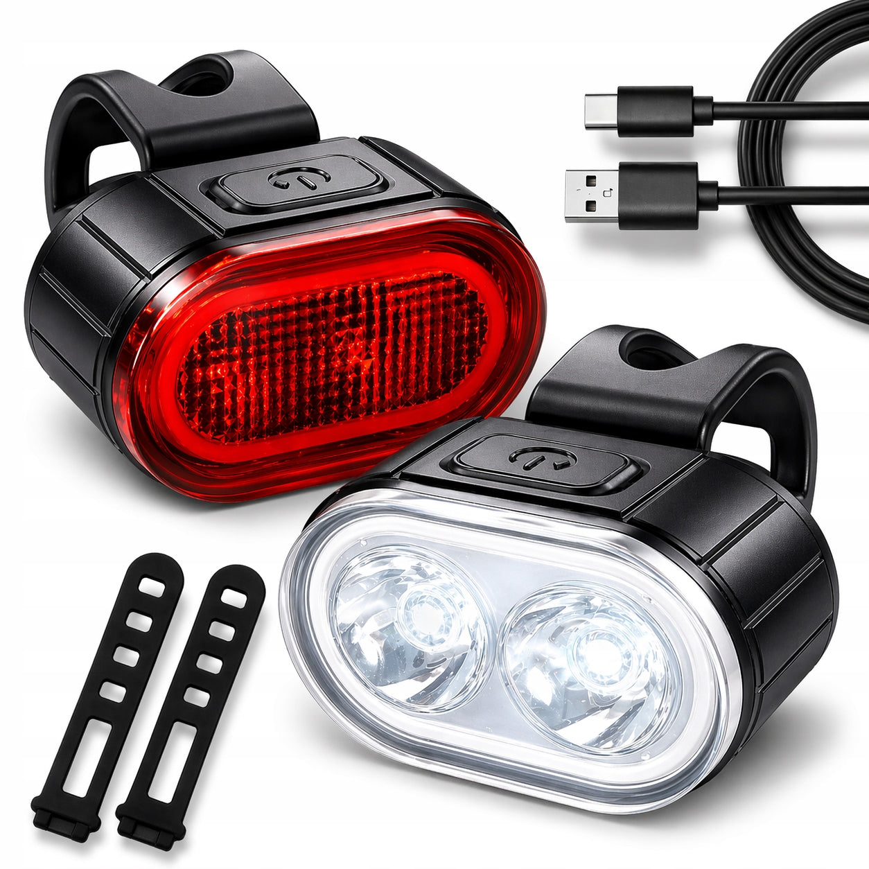 BICYCLE LIGHT Set Front + Rear LED Bike Lights REAR FRONT