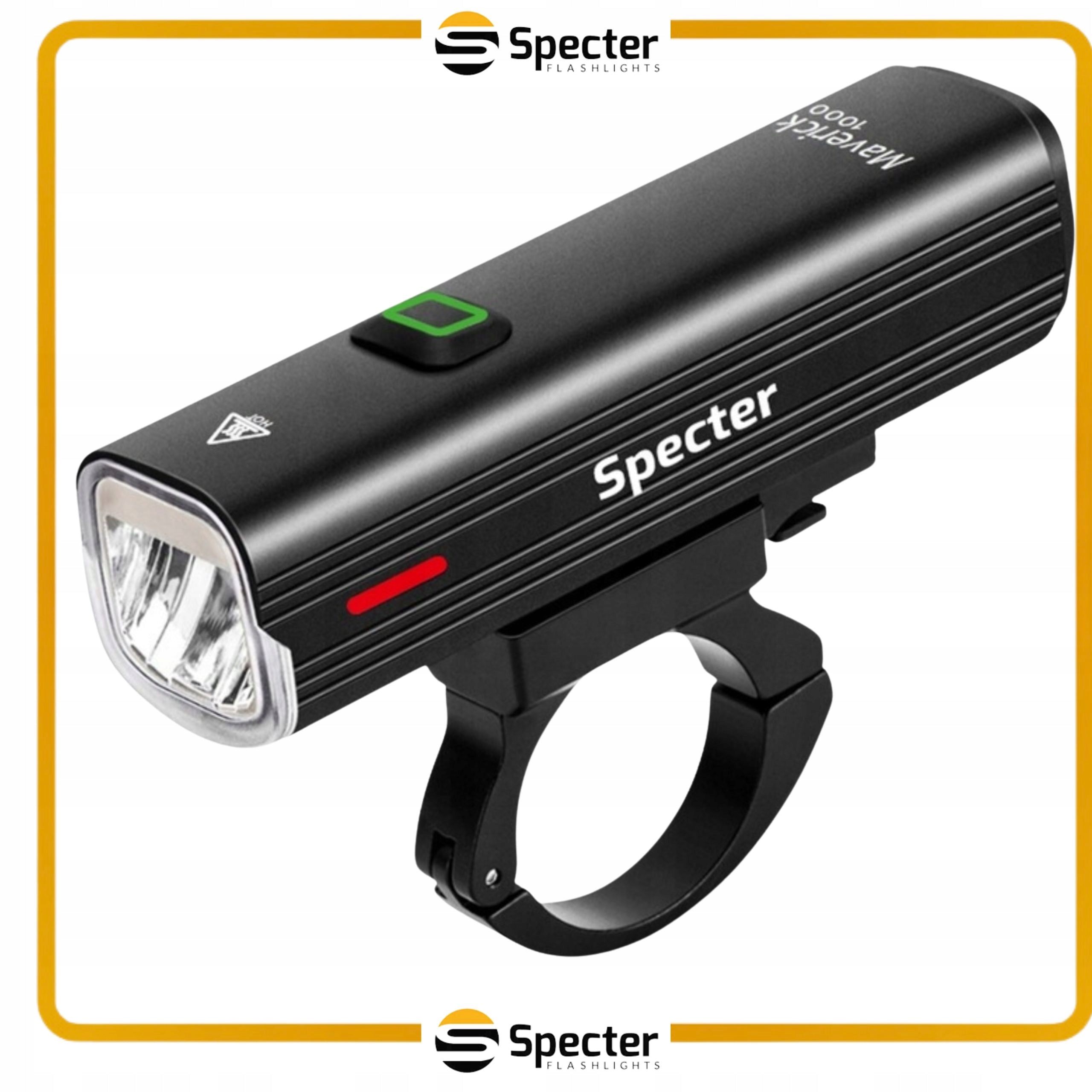 BICYCLE LIGHT USB SPECTER MAVERICK 1000LM POWERBANK 4800MAH IPX6 LED Manufacturer code SPECTER MAVERICK LAMPKA 1000LM ROWER USB-C