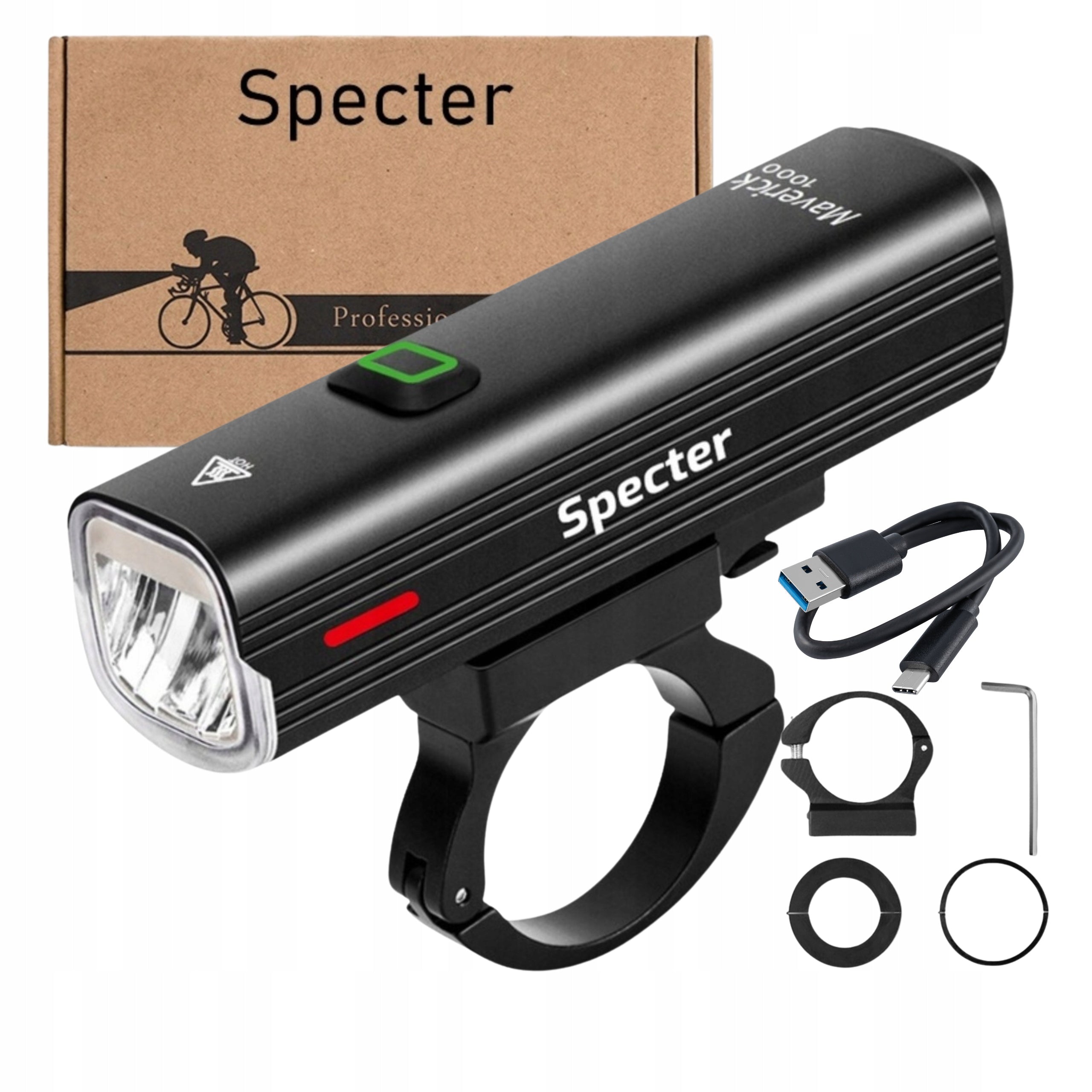 BICYCLE LIGHT USB SPECTER MAVERICK 1000LM POWERBANK 4800MAH IPX6 LED