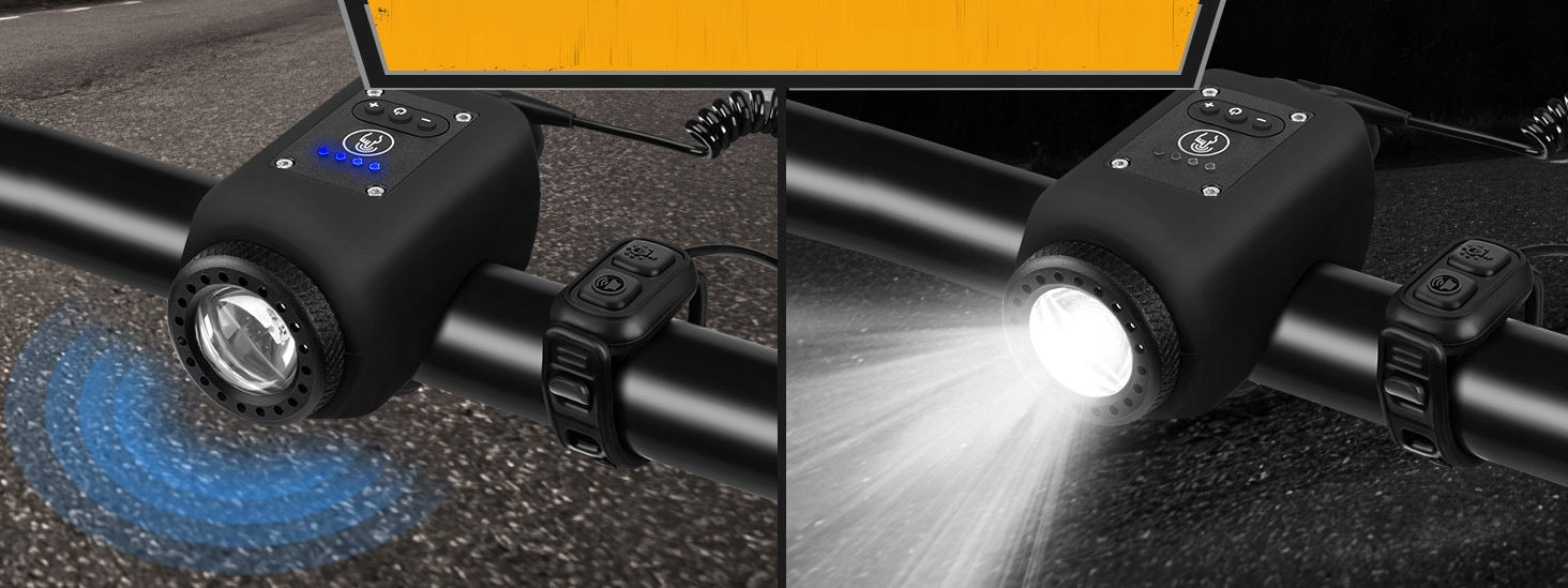 BICYCLE LIGHT WITH HORN FRONT WATERPROOF RECHARGEABLE USB 7,1x3,9c Manufacturer code LAMPKA Z KLAKSONEM