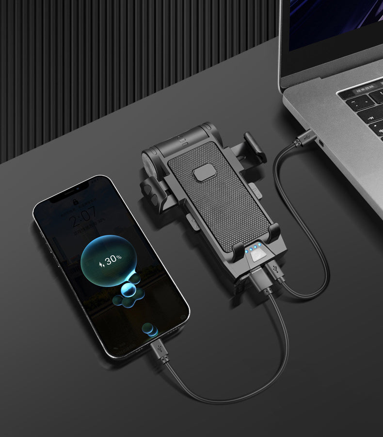 BICYCLE LIGHT WITH PHONE HOLDER HANDLEBARS POWERBANK HORN FRONT Product weight with unit packaging 0.3 kg