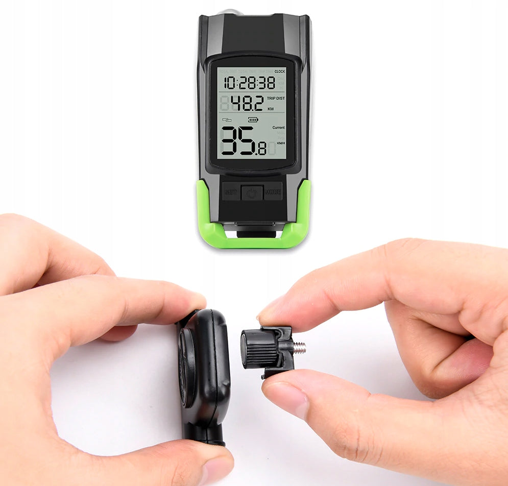 BICYCLE LIGHT Wireless Counter HORN 3in1 Bike Set Color black