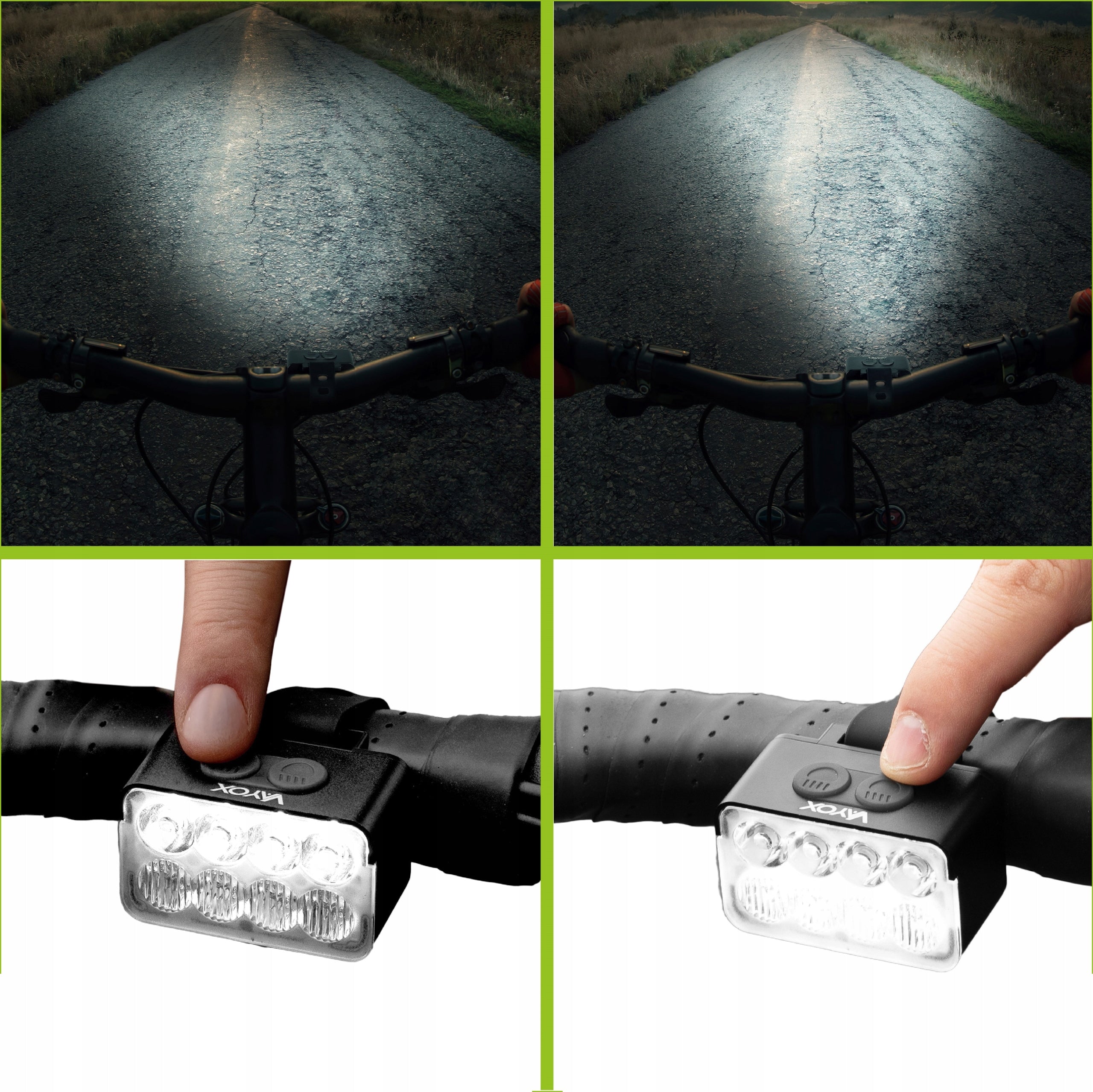 BICYCLE LIGHTING FRONT BICYCLE LIGHT FRONT FOR BICYCLE 900lm VAYOX Model VA0151 8 X LED