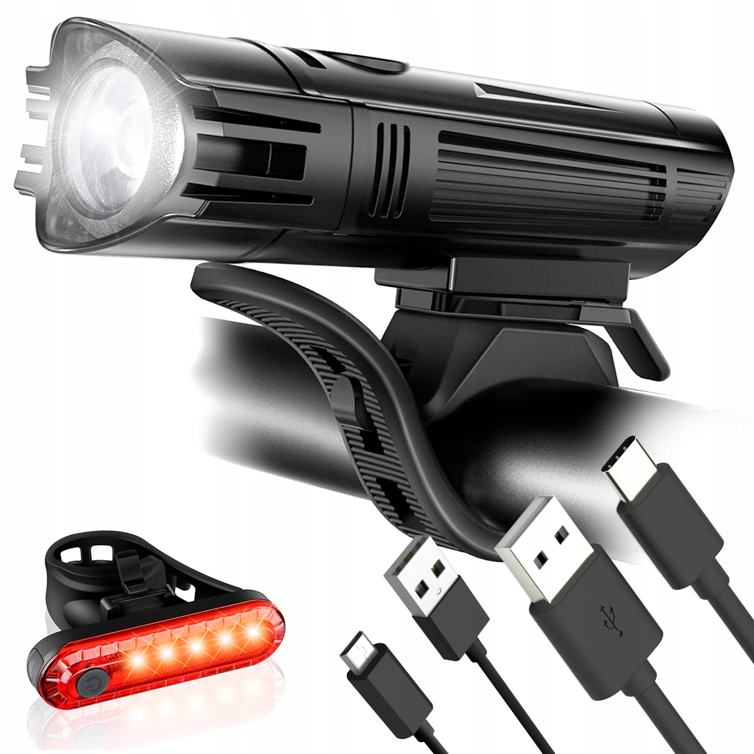BICYCLE LIGHTS LIGHT FRONT REAR USB WATERPROOF LED EASY USB INSTALLATION