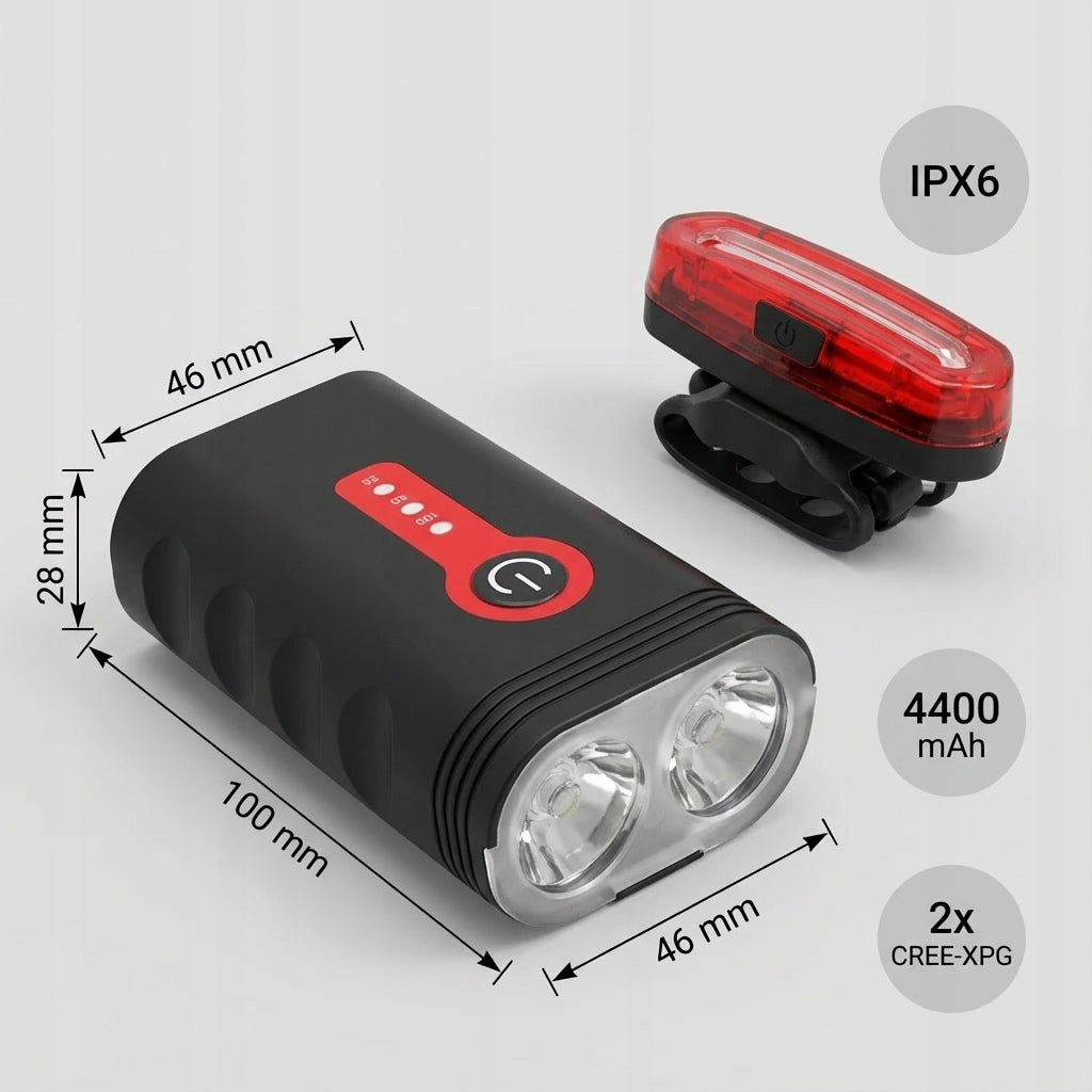 BICYCLE LIGHTS set lamp front rear for bike USB rechargeable holder EAN (GTIN) 5903822944864