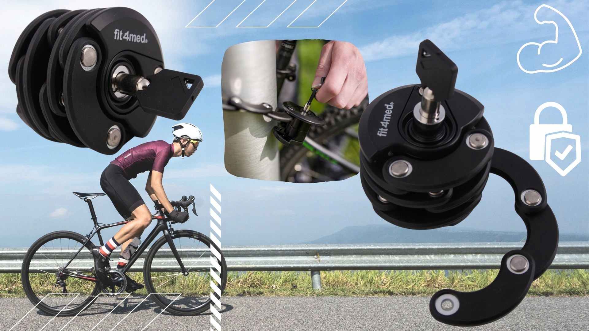 BICYCLE LOCK 60cm 5.5mm FOLDING KEY WITH HANDLE BICYCLE LOCK Kind folding lock