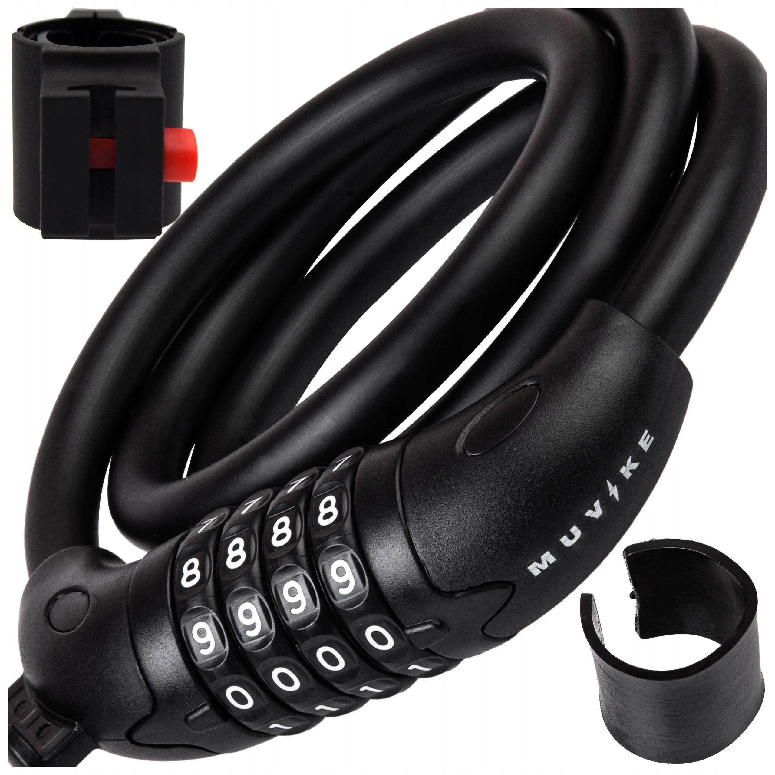 BICYCLE LOCK CABLE 100cm 12mm PER CODE WITH HANDLE MUVIKE FLEX 1000/12C