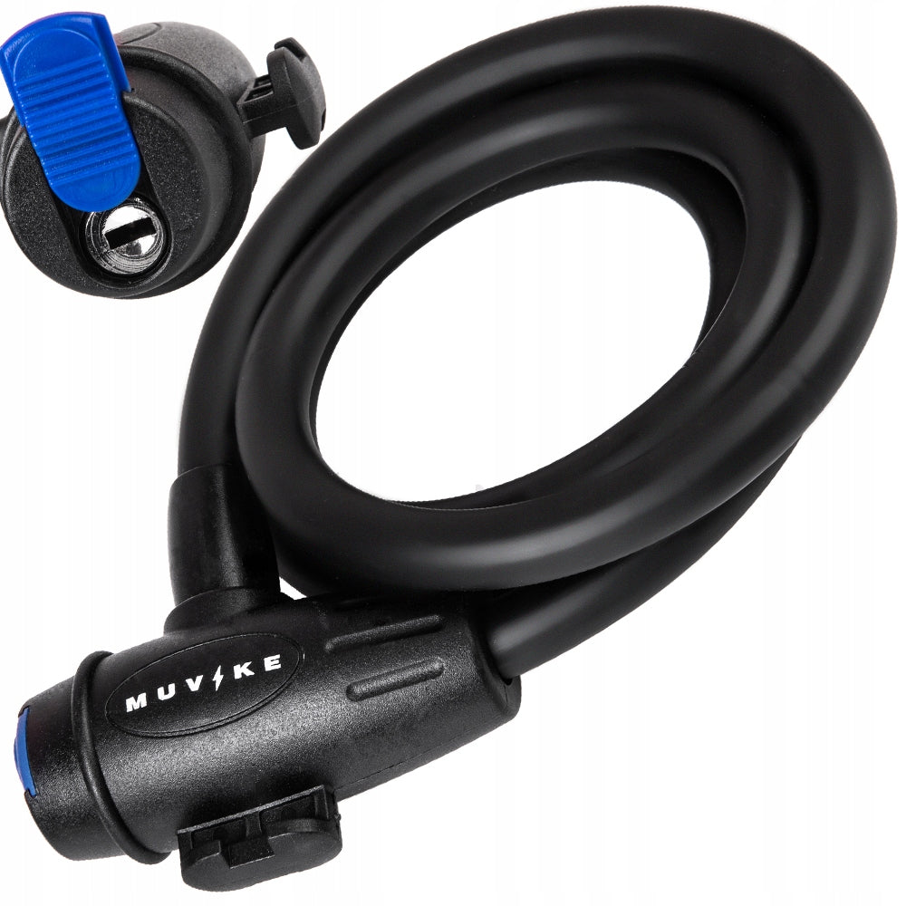 BICYCLE LOCK CABLE 120cm 12mm WITH KEY WITH HANDLE MUVIKE FLEX 1200/12K Packaging status original