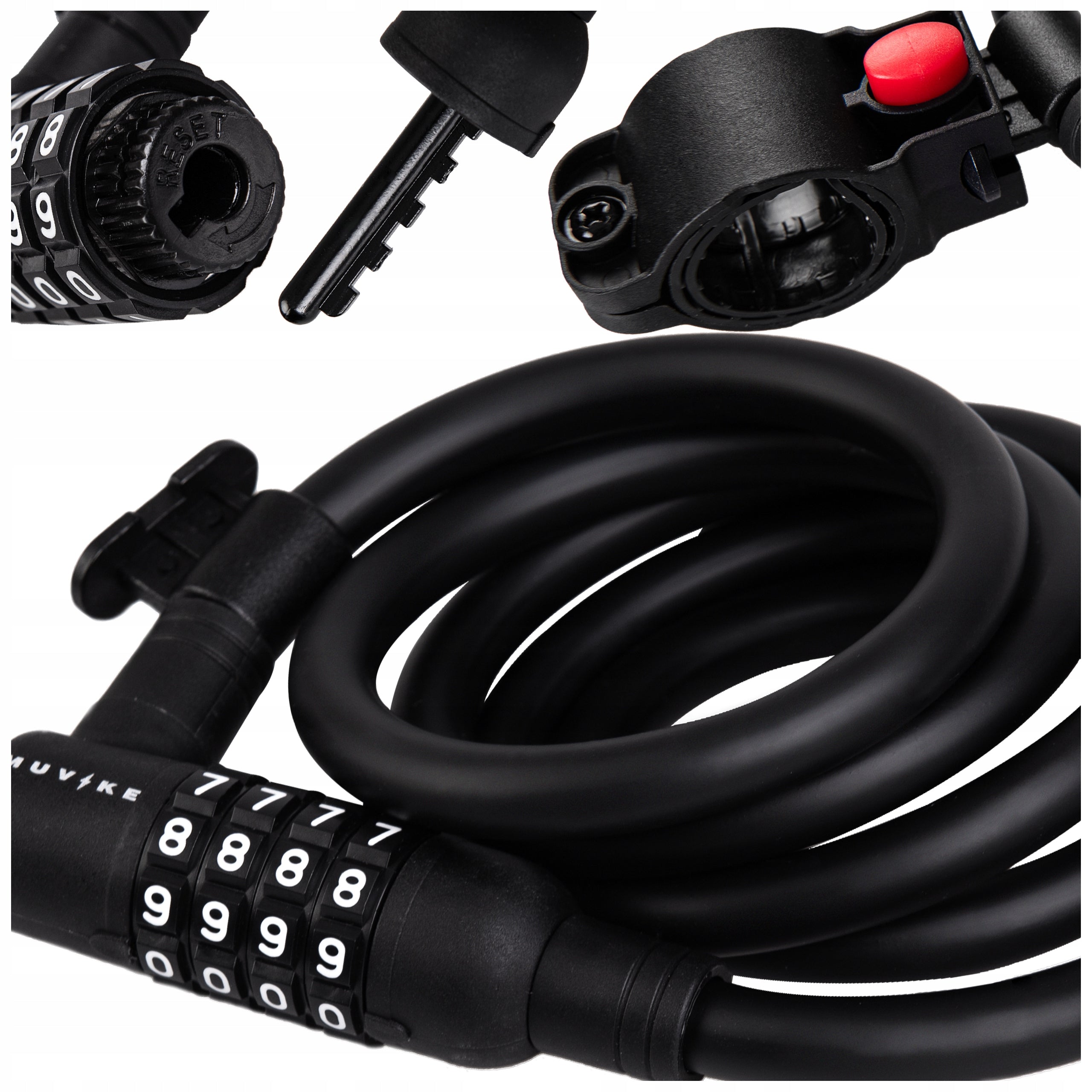 BICYCLE LOCK CABLE 150cm 12mm PER CODE WITH HANDLE MUVIKE FLEX 1500/12C