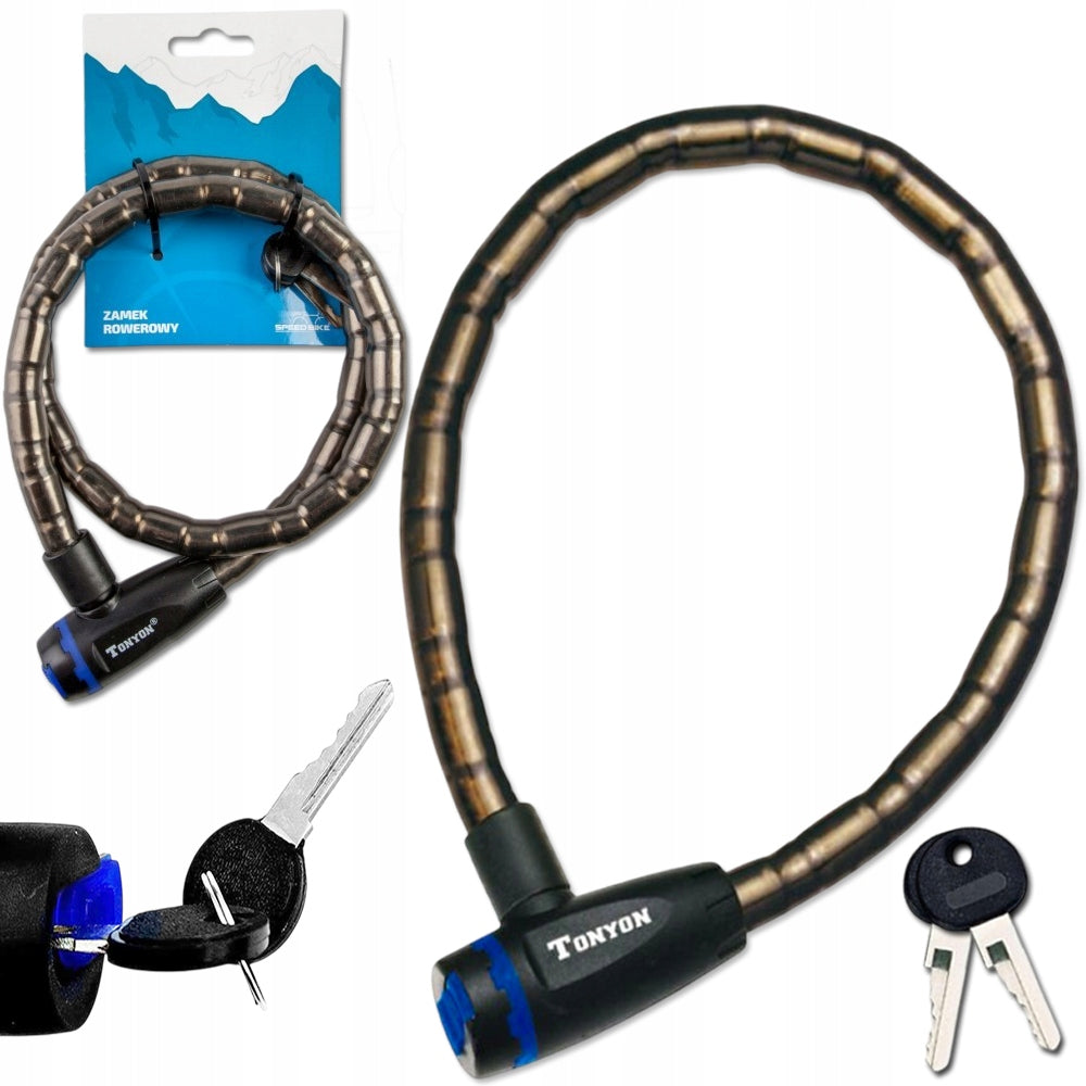 BICYCLE LOCK CABLE STRONG 18x1000 MM CLOSURE LOCK LONG KEY