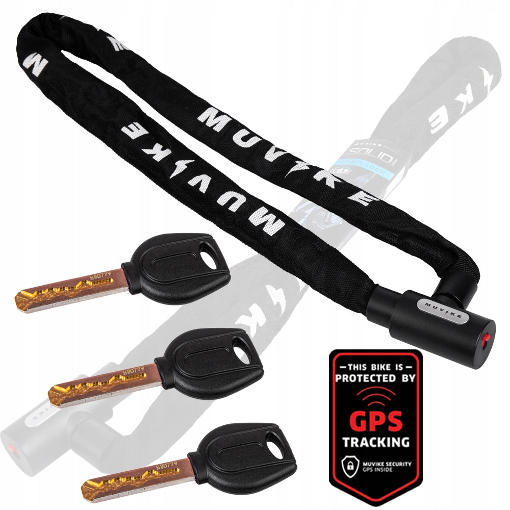 BICYCLE LOCK CHAIN 100cm 6mm WITH KEY LIGHTWEIGHT MUVIKE SOLID 1000/6K Packaging status original