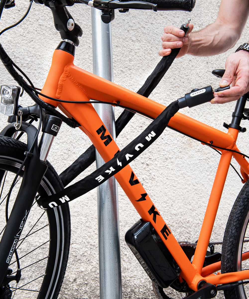 BICYCLE LOCK CHAIN 120cm 6mm WITH KEY LIGHTWEIGHT MUVIKE SOLID 1200/6K Model Solid 1200/6K