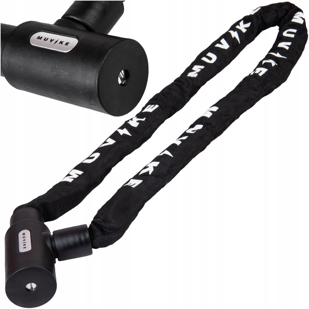 BICYCLE LOCK CHAIN 120cm 8mm WITH KEY STRONG MUVIKE SOLID 1200/8K Color black