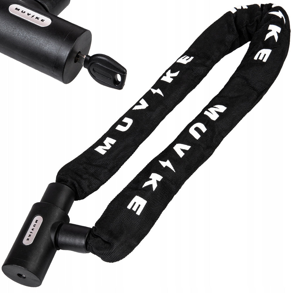 BICYCLE LOCK CHAIN 90cm 10mm WITH KEY STRONG MUVIKE SOLID 900/10K Color black