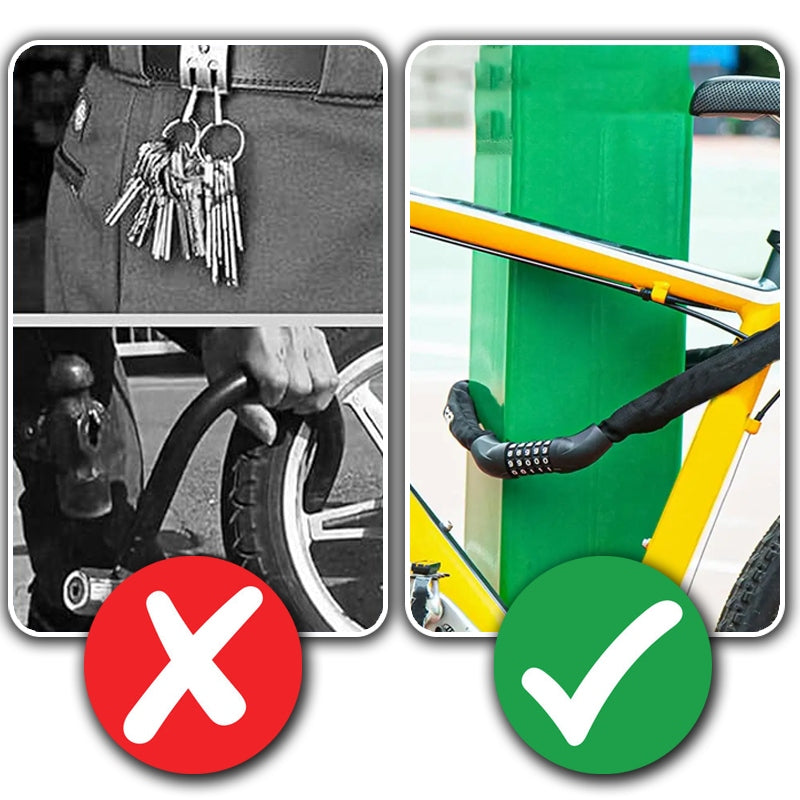 BICYCLE LOCK FOR BICYCLE CIPHER CLASP CHAIN CODE 100 cm! Color black