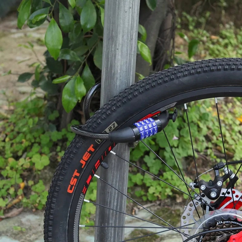 BICYCLE LOCK FOR CIPHER CODE THICK CORD 12MM BICYCLE PROTECTION STRONG Weight 223 g