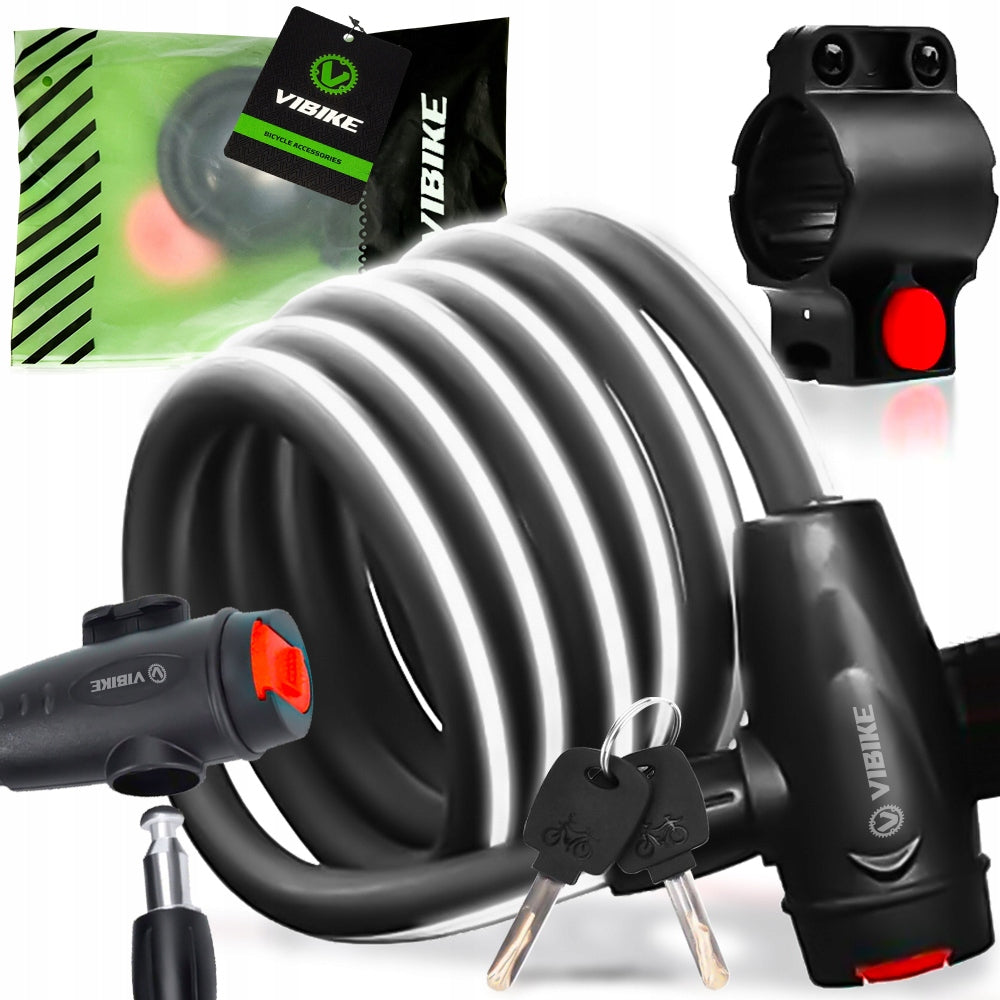 BICYCLE LOCK WITH KEY MOTOR STRONG CABLE 12MM 120CM