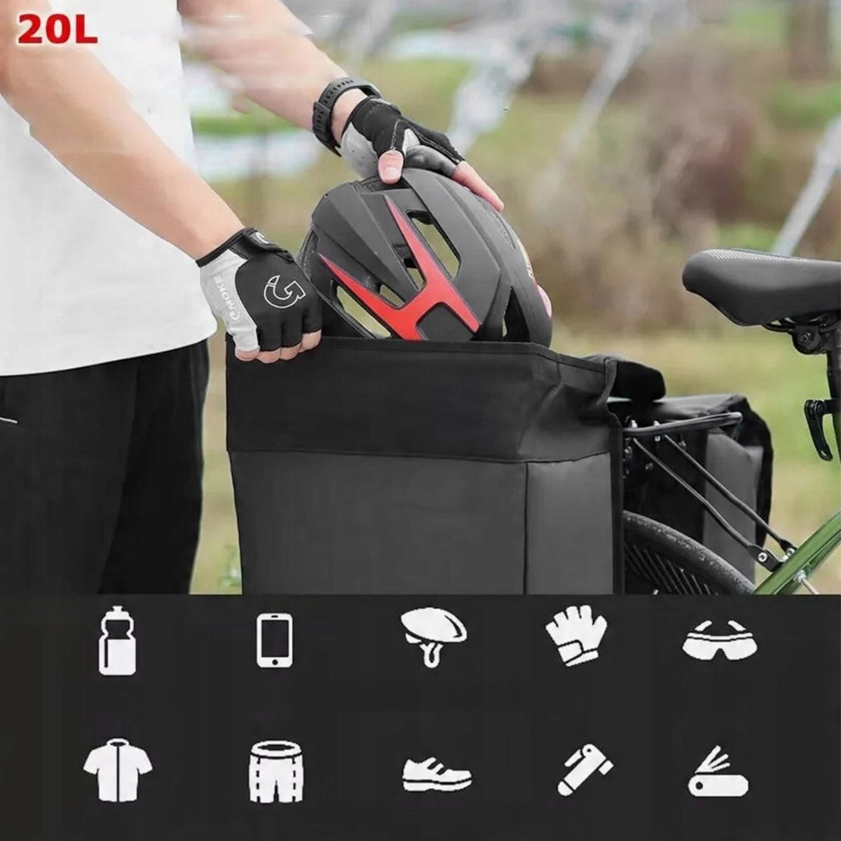 BICYCLE PANNIER BAGS ROOMY RIGID WATERPROOF FOR HIKING AND MOUNTAIN Brand no brand