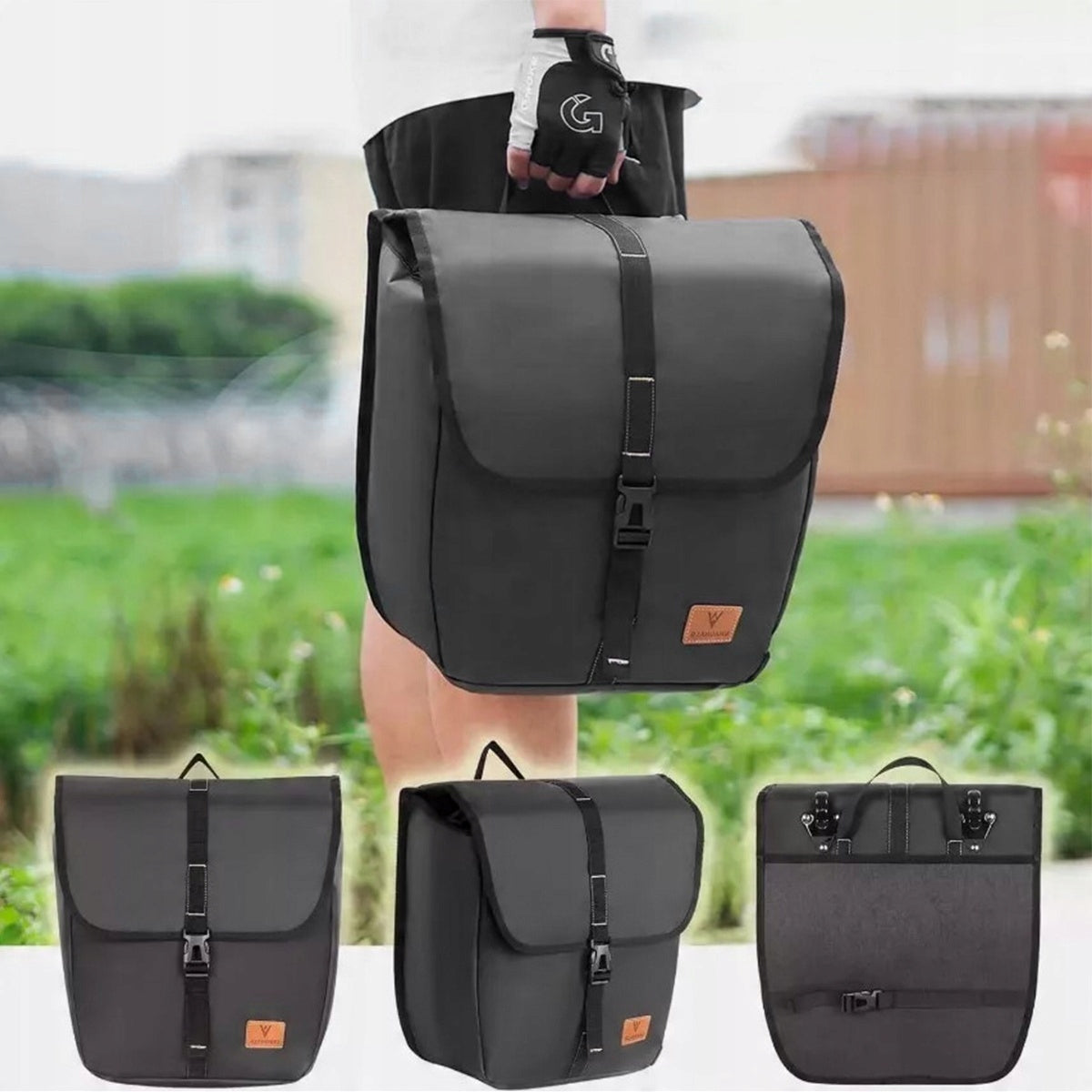 BICYCLE PANNIER BAGS ROOMY RIGID WATERPROOF FOR HIKING AND MOUNTAIN Packaging status original