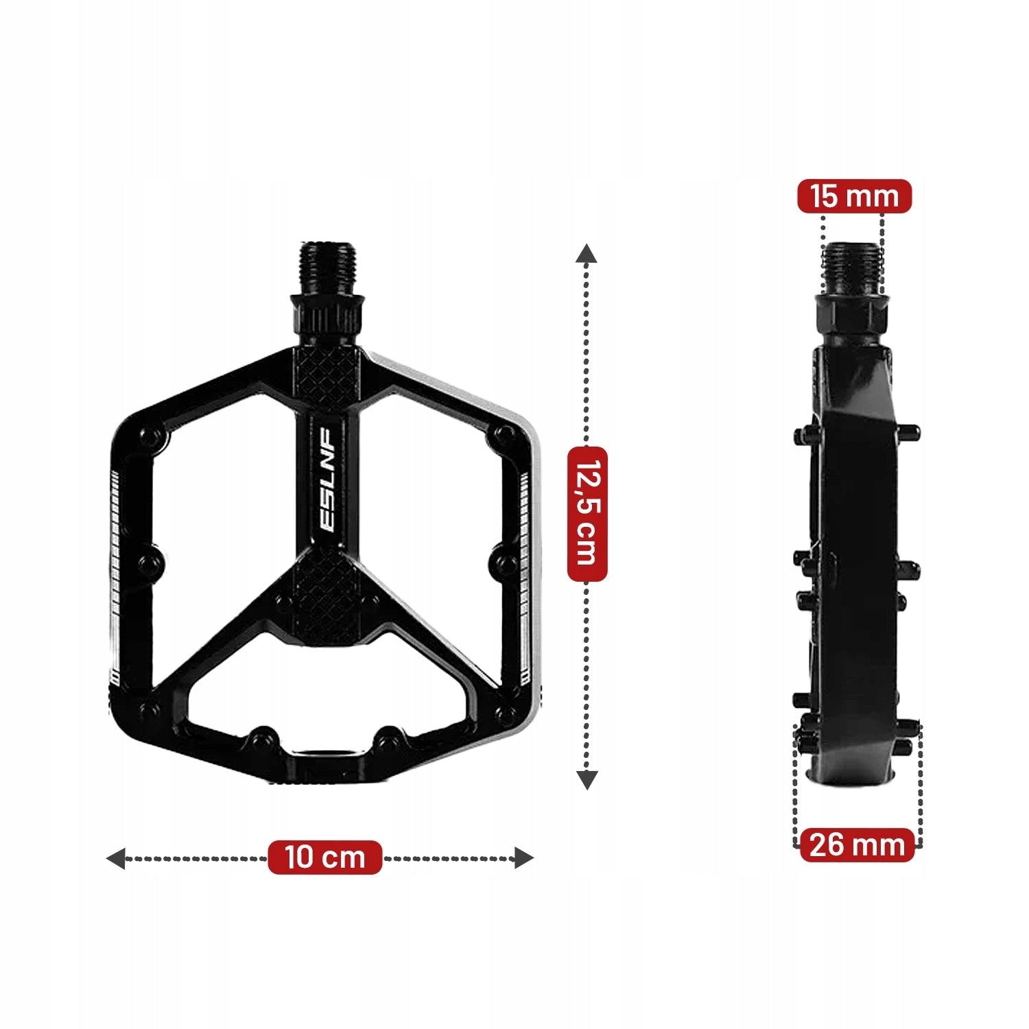BICYCLE PEDALS PLATFORM ALUMINUM NON-SLIP PEDAL SET 2PCS Weight 375 g