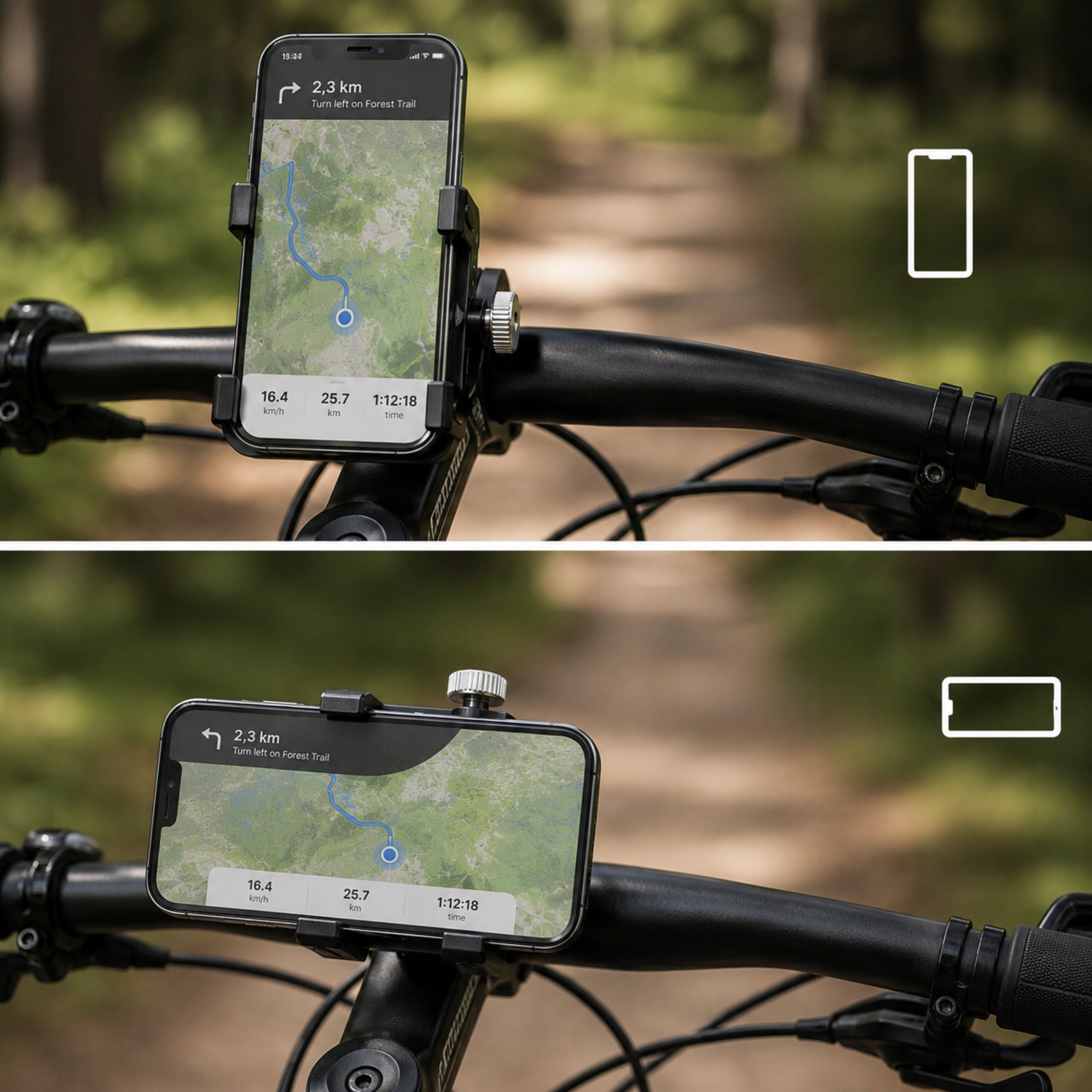 BICYCLE PHONE HOLDER ALUMINUM STRONG HANDLEBAR ADJUSTABLE Manufacturer code UCHWYT ROWEROWY NA TELEFON