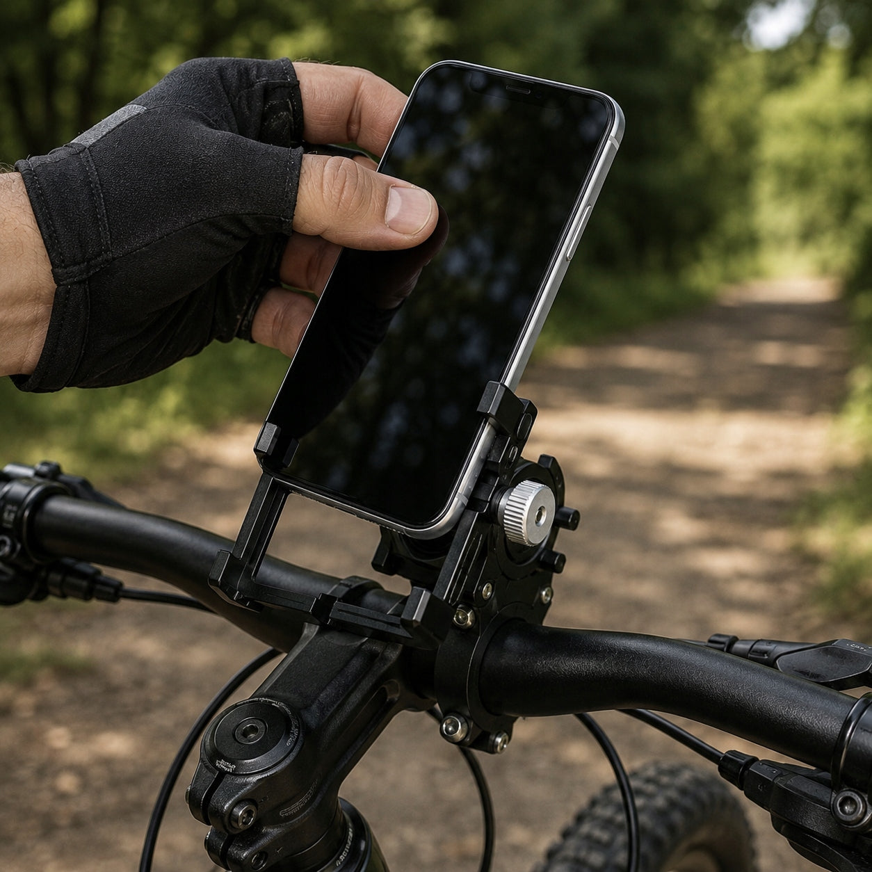 BICYCLE PHONE HOLDER ALUMINUM STRONG HANDLEBAR ADJUSTABLE Model UCHWYT ROWEROWY NA TELEFON