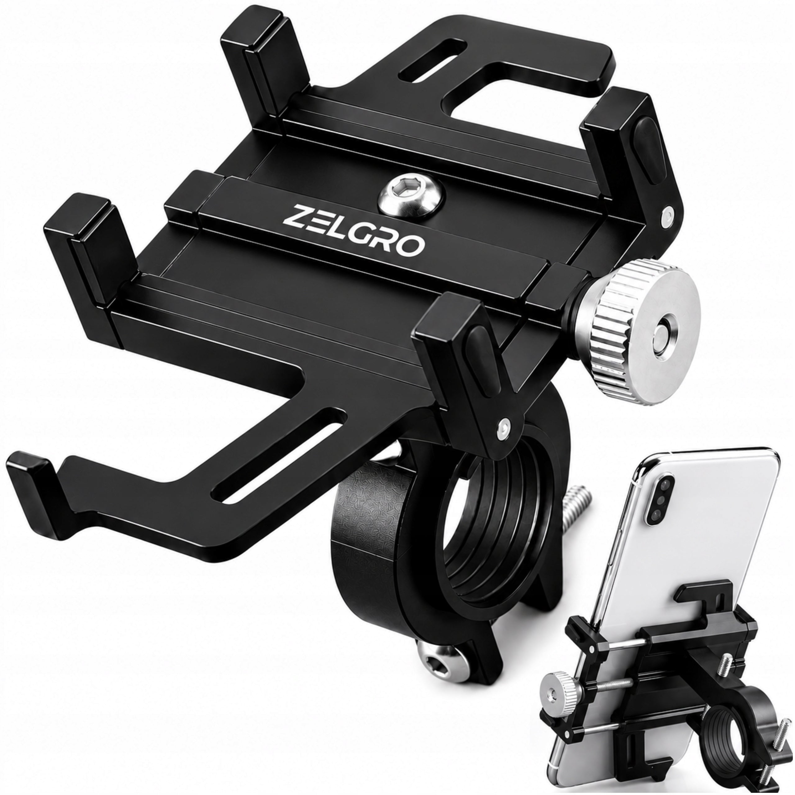 BICYCLE PHONE HOLDER ALUMINUM STRONG HANDLEBAR ADJUSTABLE