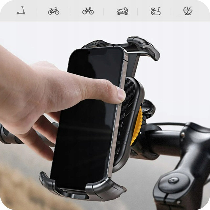 BICYCLE PHONE HOLDER FOR BIKE FOR MOTORCYCLE TWISTED HANDLEBARS Model Uchywt rowerowy REVENTO Z-05