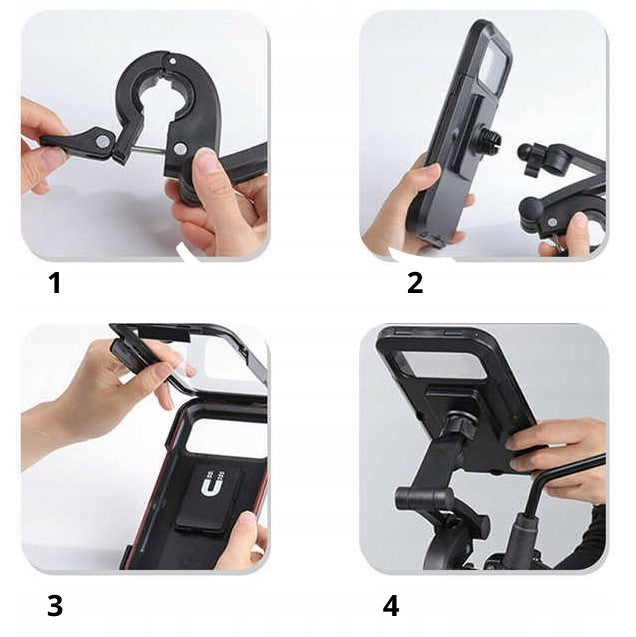 BICYCLE PHONE HOLDER FOR SCOOTER ANTISHOCK WATERPROOF UNIVERSAL Product weight with unit packaging 0.1 kg