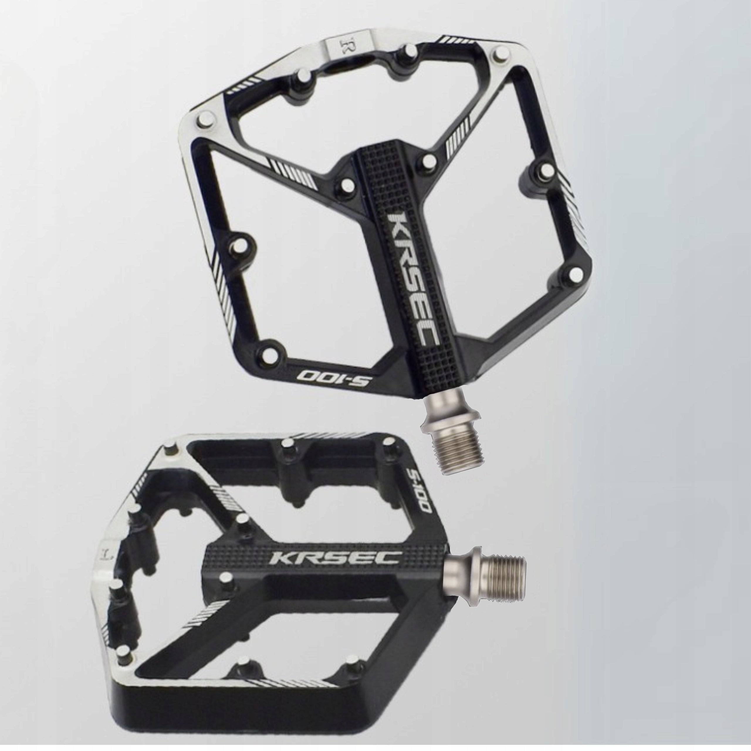 BICYCLE PLATFORM PEDALS ALUMINUM STRONG MACHINE BEARINGS PINS BLACK Dedicated for cross bikes gravel bikes urban bikes MTB (mountain bikes) cyclocross bikes trekking bikes downhill bikes trail bikes