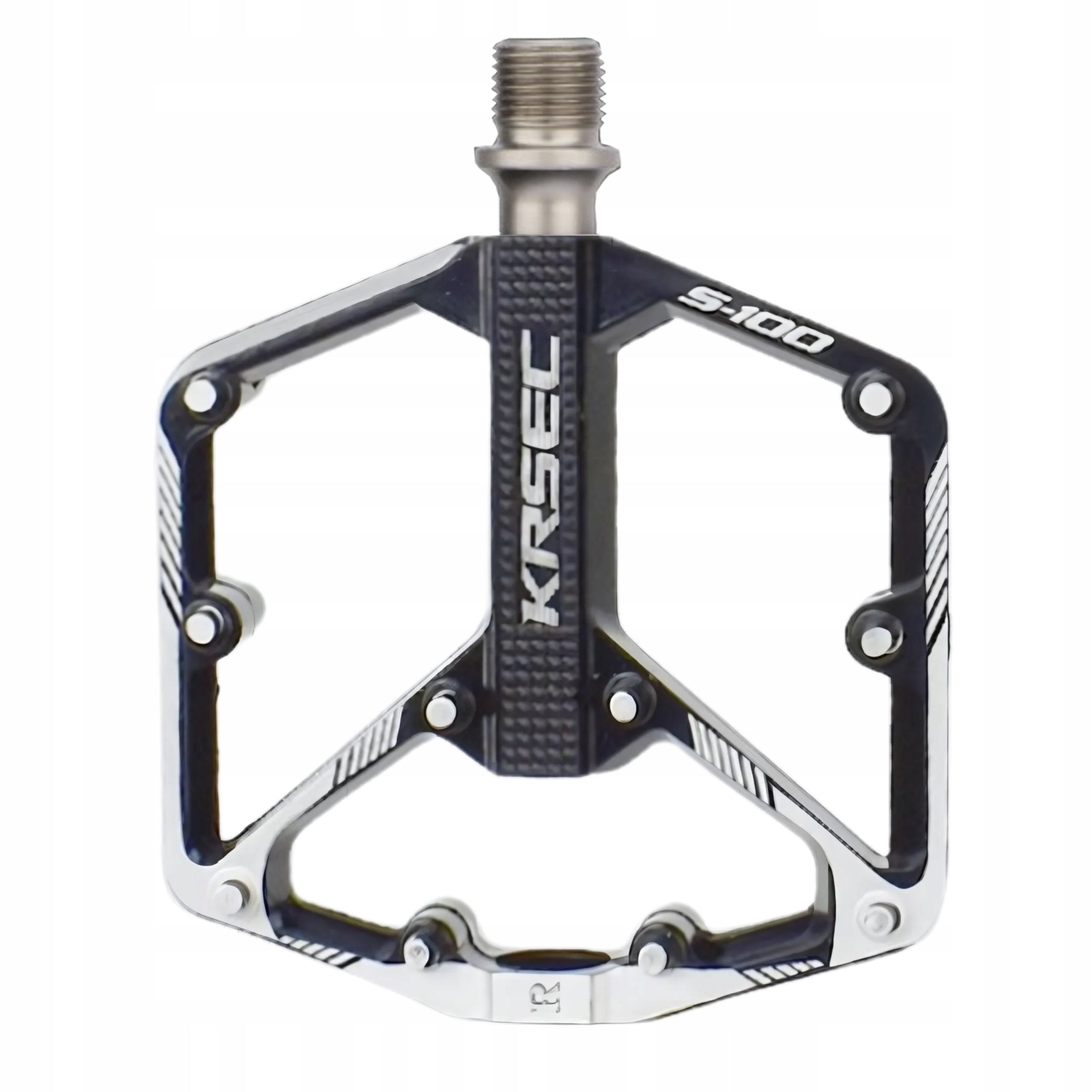 BICYCLE PLATFORM PEDALS ALUMINUM STRONG MACHINE BEARINGS PINS BLACK Model S-100