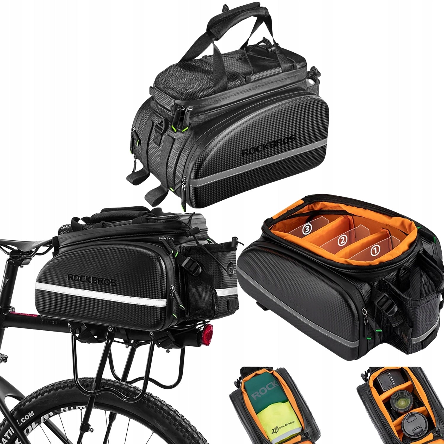 BICYCLE POUCH BAG 35L FOLD-OUT WATERPROOF FOR TRUNK BLACK ROCKBROS