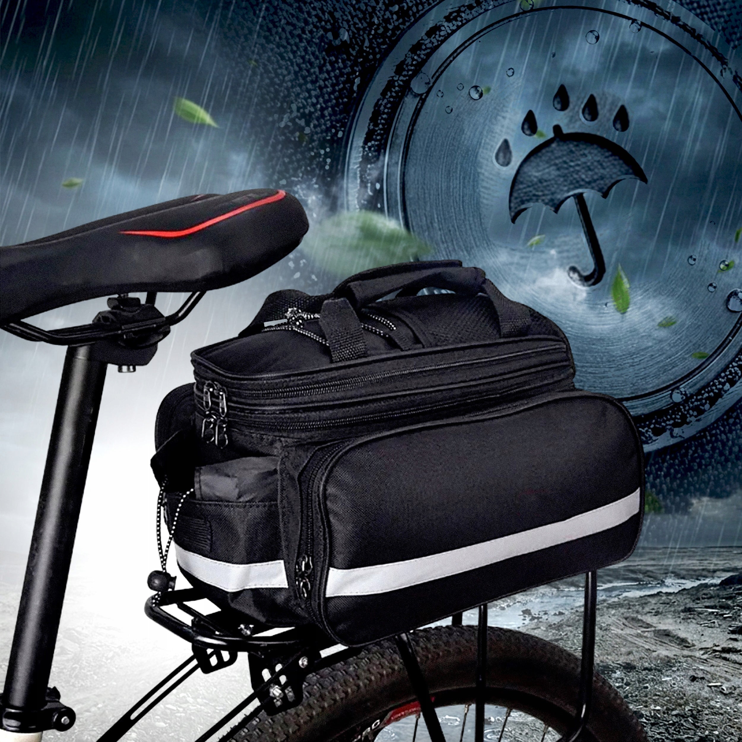 BICYCLE POUCH BAG FOR BIKE RACK + COVER Spacious Comfortable Sturdy Manufacturer code l34