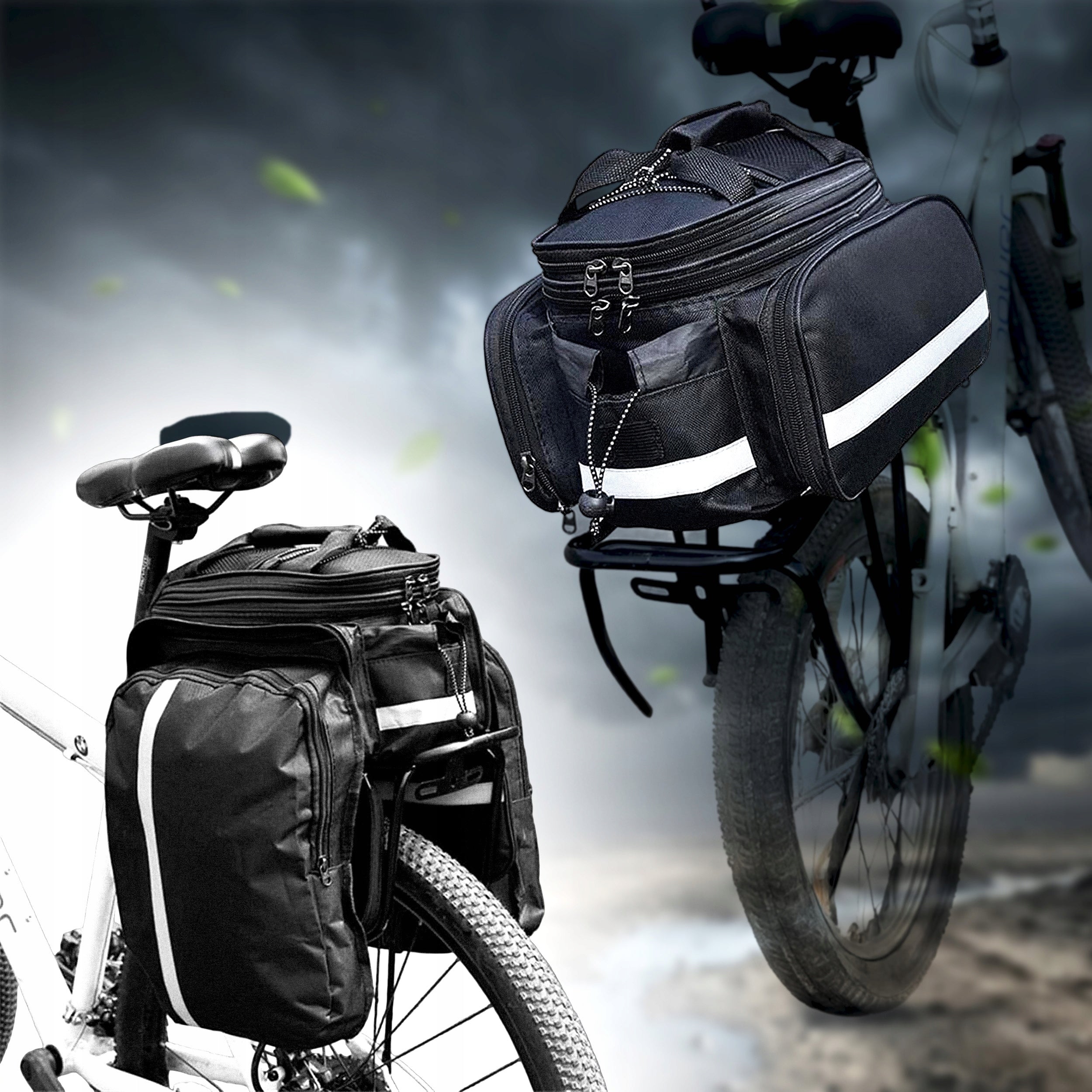 BICYCLE POUCH BAG FOR BIKE RACK + COVER Spacious Comfortable Sturdy Packaging status original
