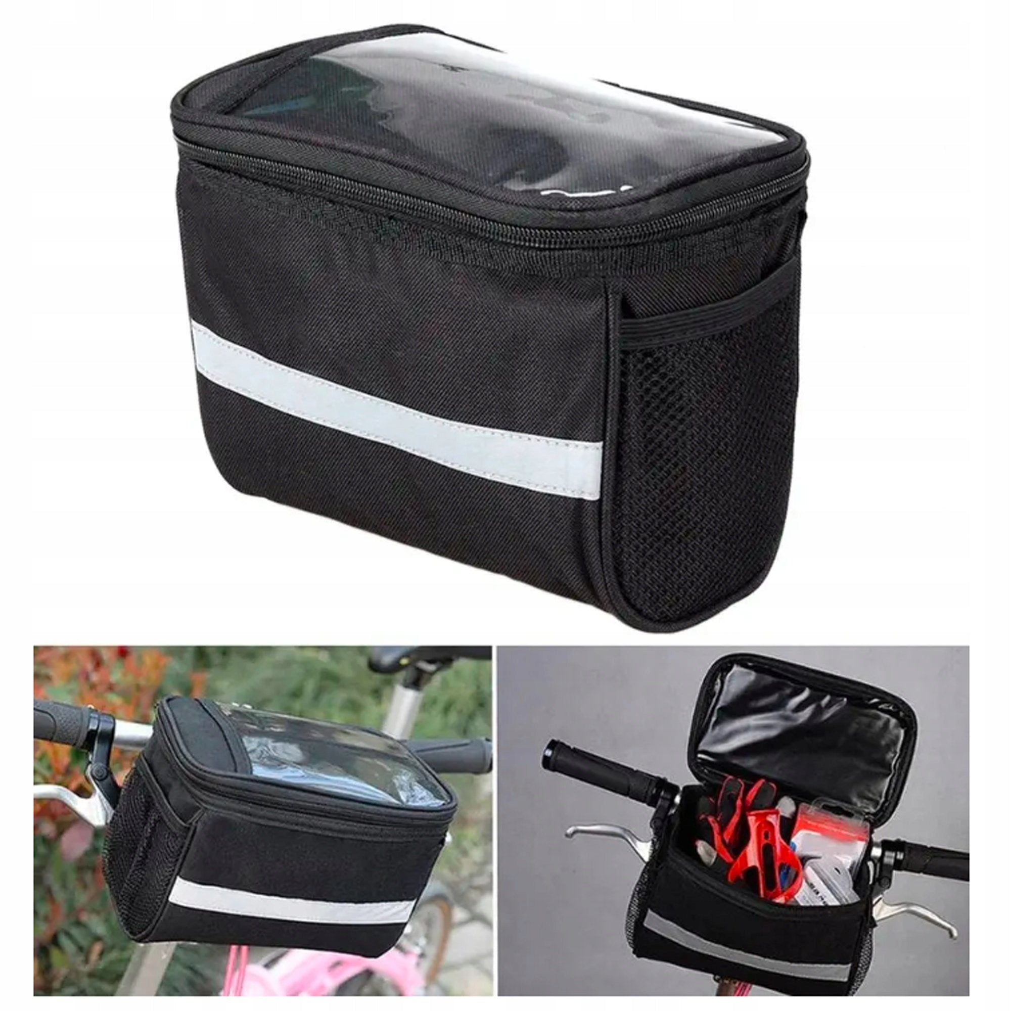 BICYCLE POUCH BAG FOR HANDLEBAR WATER-RESISTANT CASE FOR PHONE WALLET Capacity 4 l