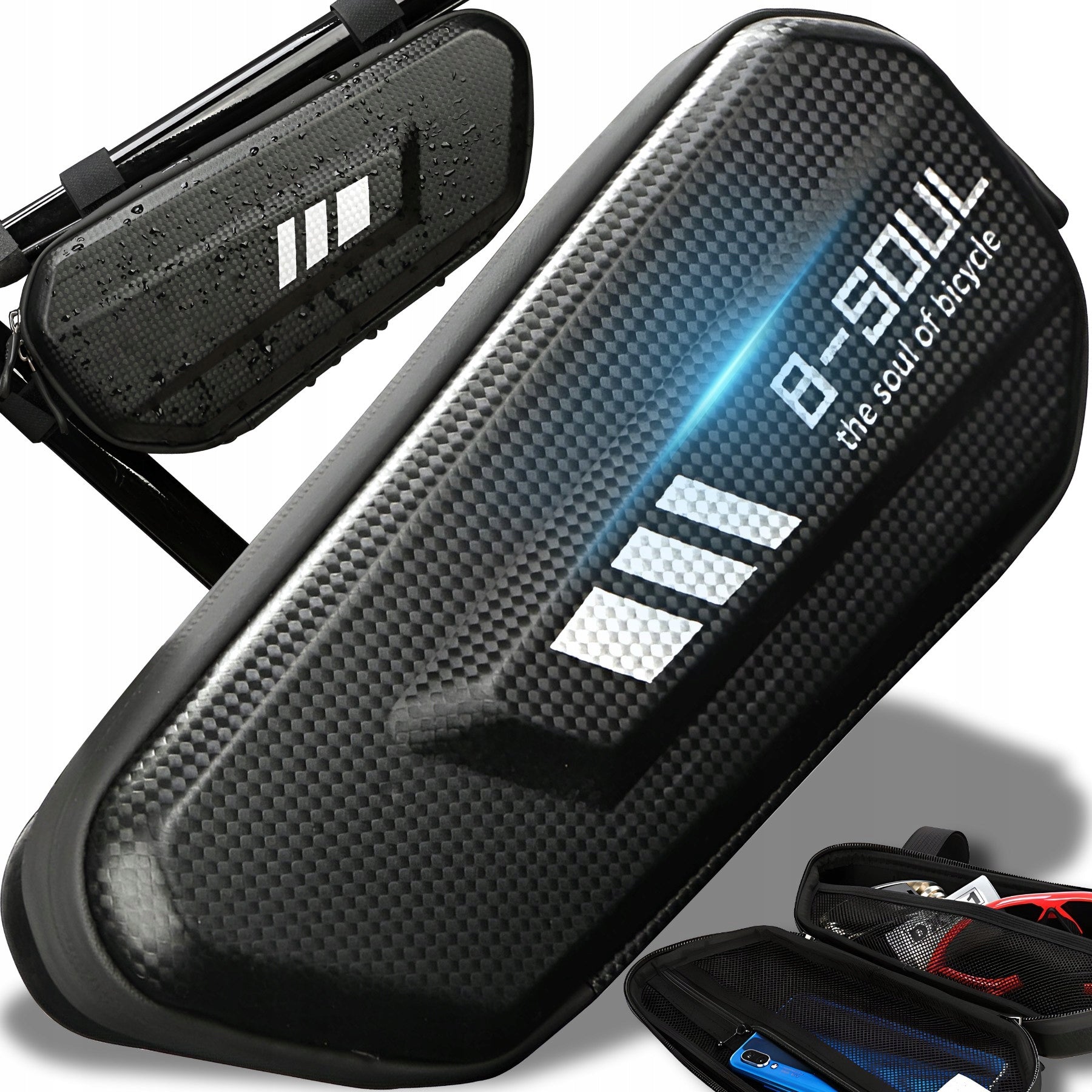 BICYCLE POUCH BAG FOR PHONE HOLDER WATERPROOF ROOMY STIFFENED XXL