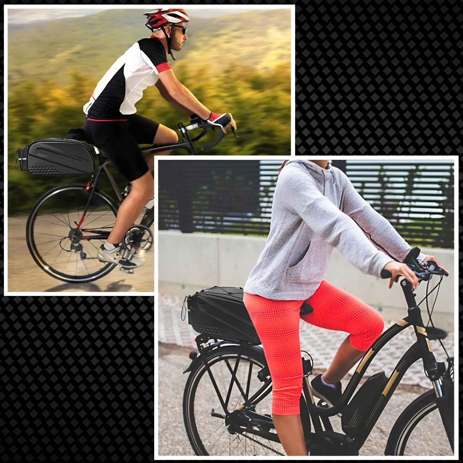 BICYCLE POUCH BAG FOR RACK BICYCLE REFLECTIVE TRUNK CAPACIOUS STIFFENED EAN (GTIN) 5904204165129
