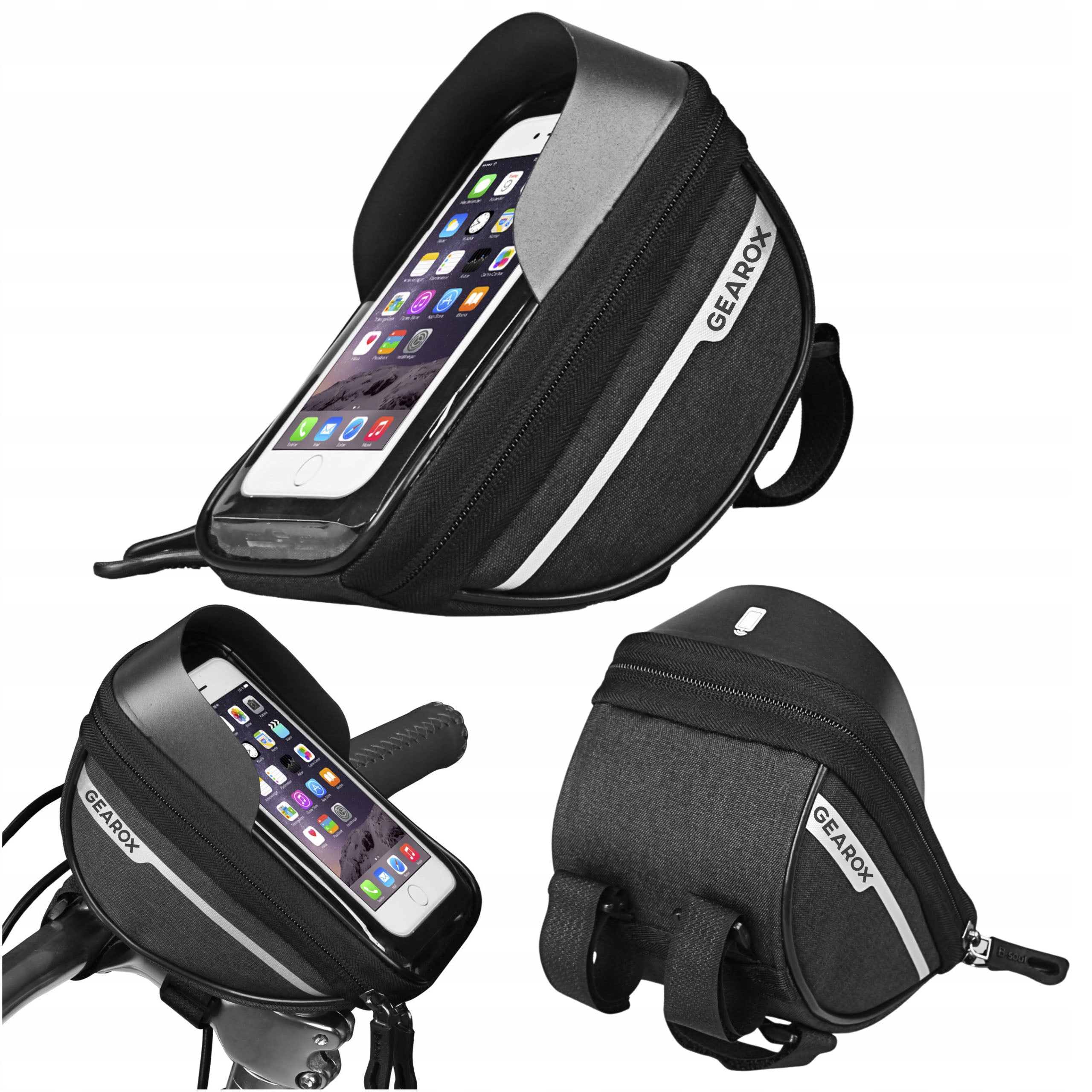 BICYCLE POUCH FOR BICYCLE FRAME PHONE HOLDER WATERPROOF BAG GEAROX