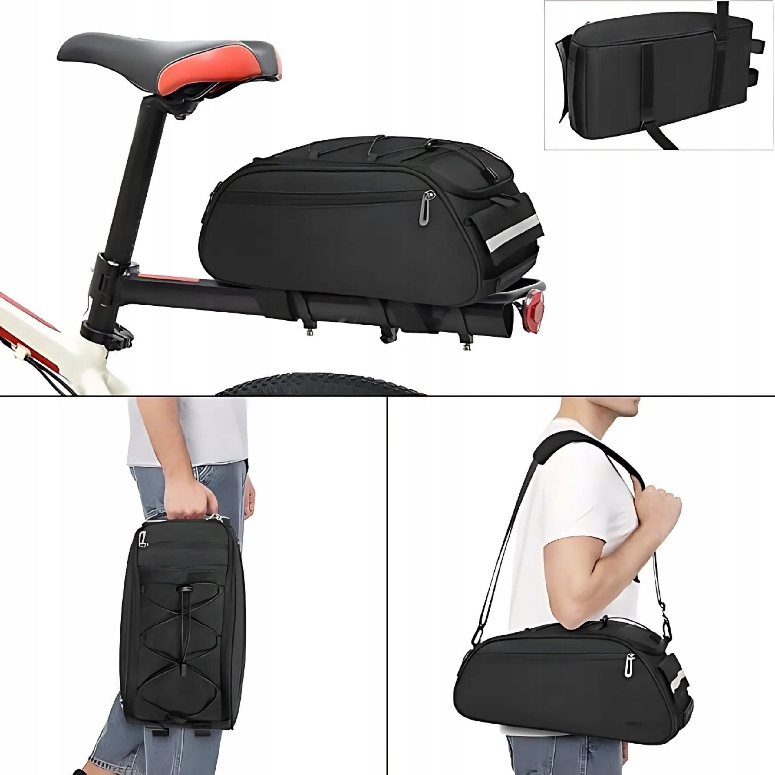 BICYCLE POUCH FOR BICYCLE RACK WATERPROOF ROOMY BIKE BAG LARGE Kind rear