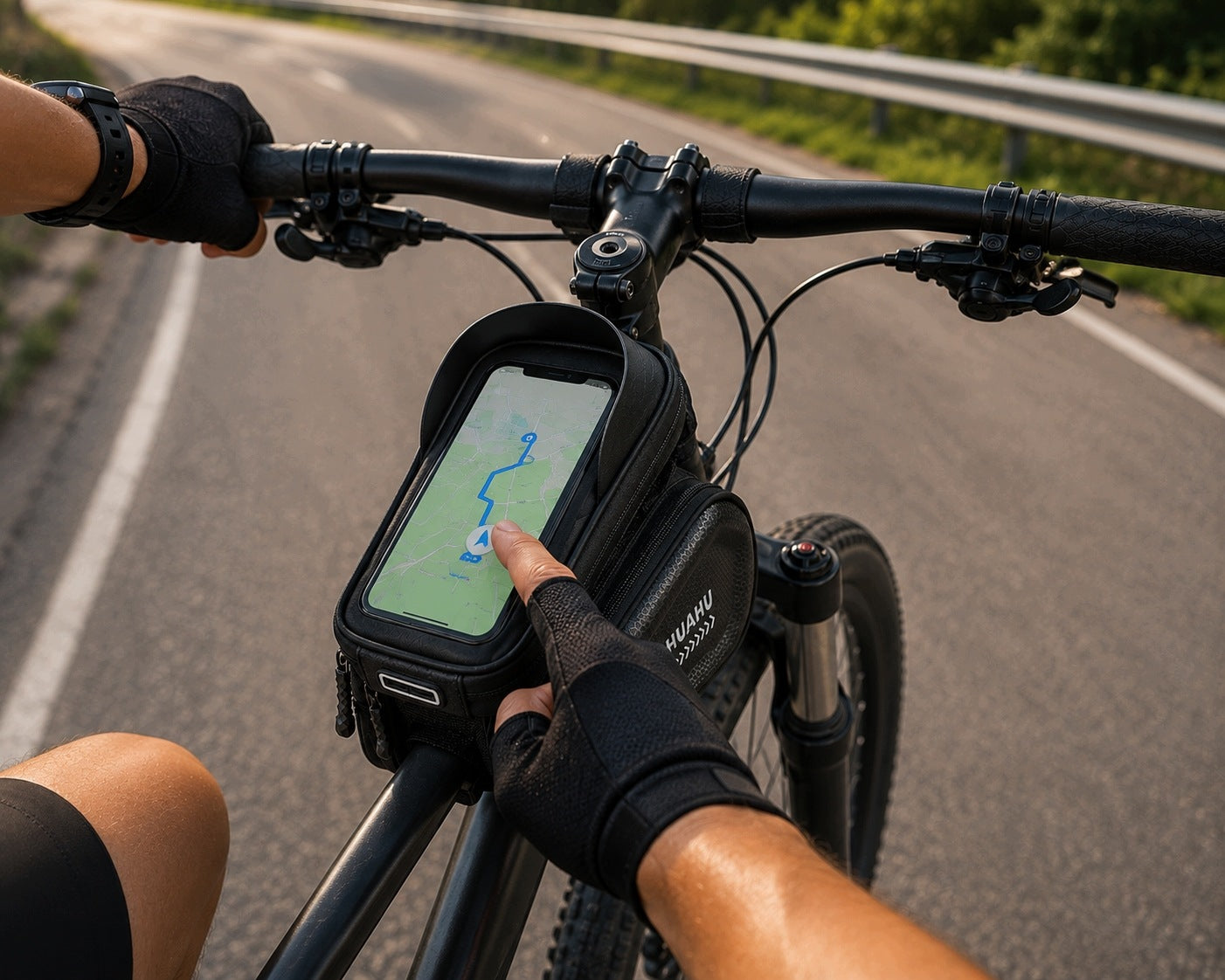 BICYCLE POUCH FOR FRAME PHONE HOLDER 3-CHAMBER WATERPROOF Packaging status original